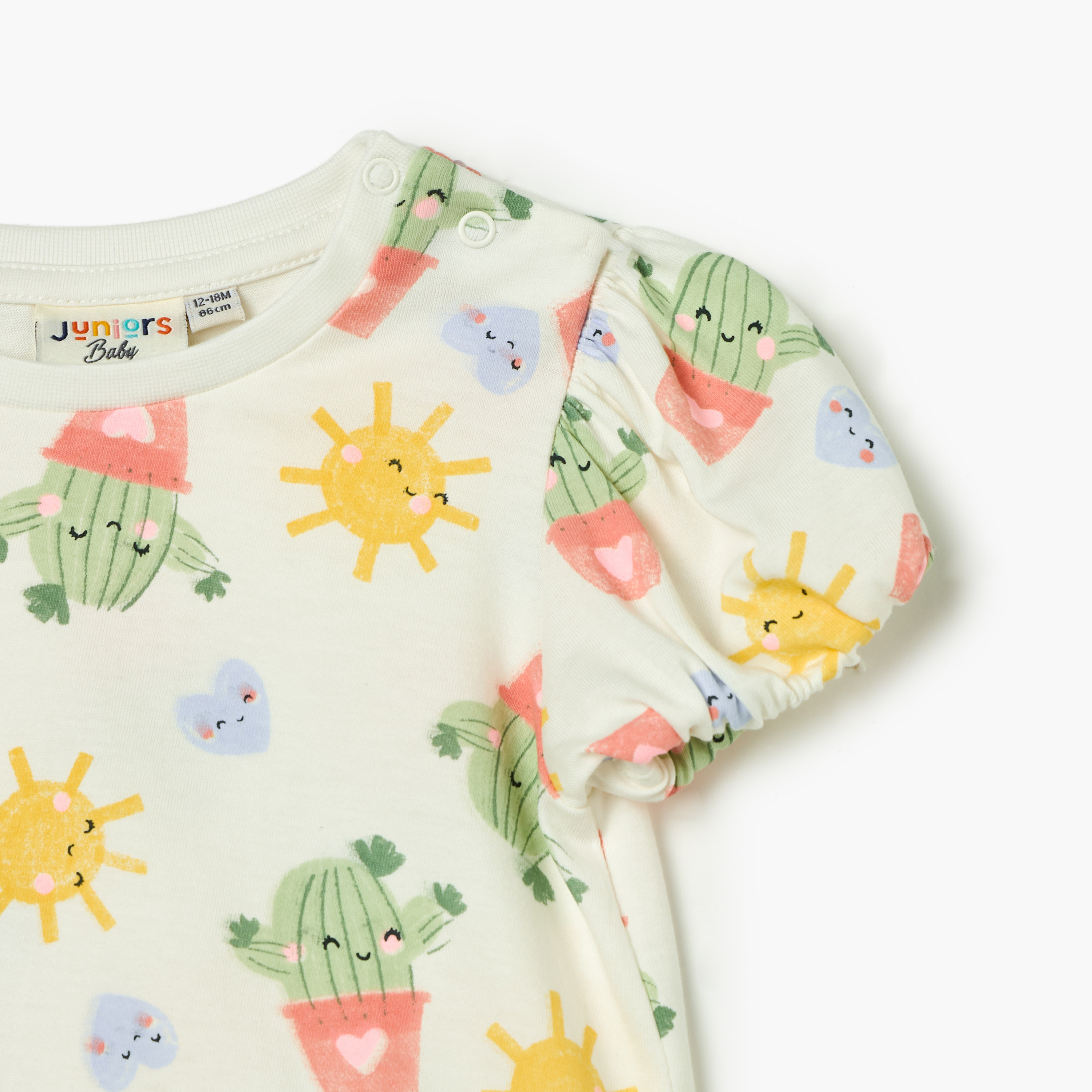 Juniors Printed T-shirt with Short Sleeves-baby-girls-clothing-tshirts-image-3