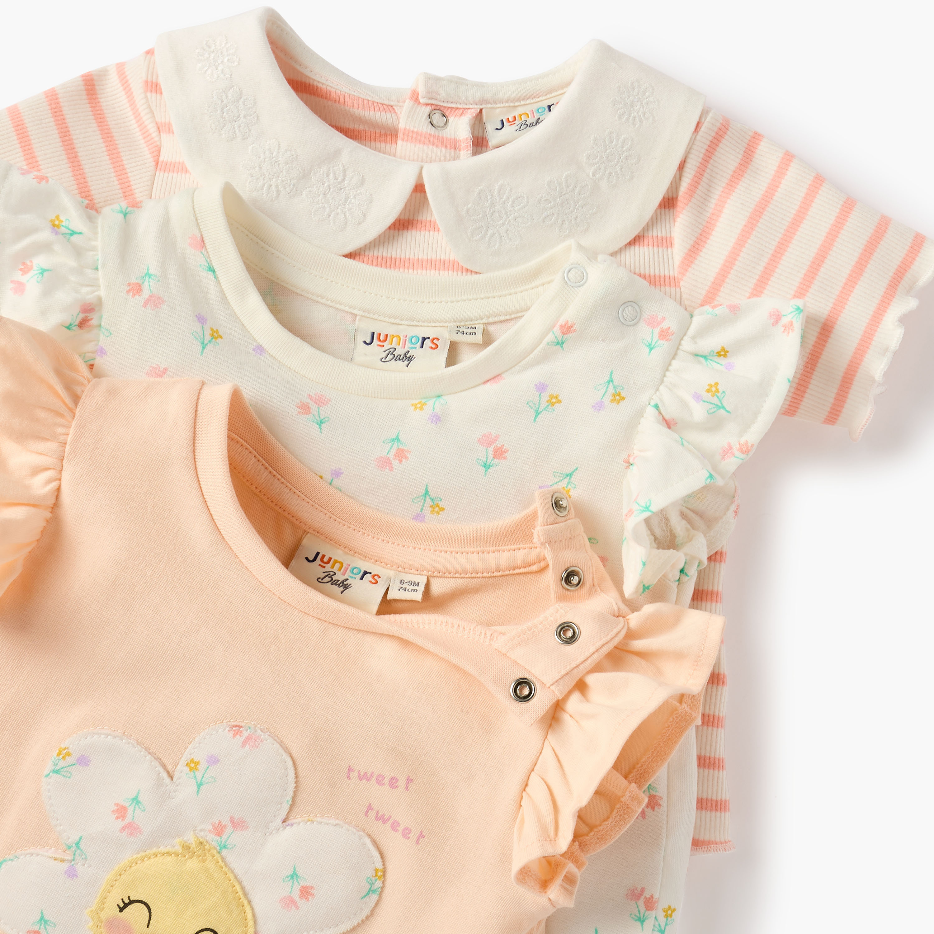 Juniors Assorted T-shirt with Short Sleeves - Set of 3-baby-girls-clothing-tshirts-image-5