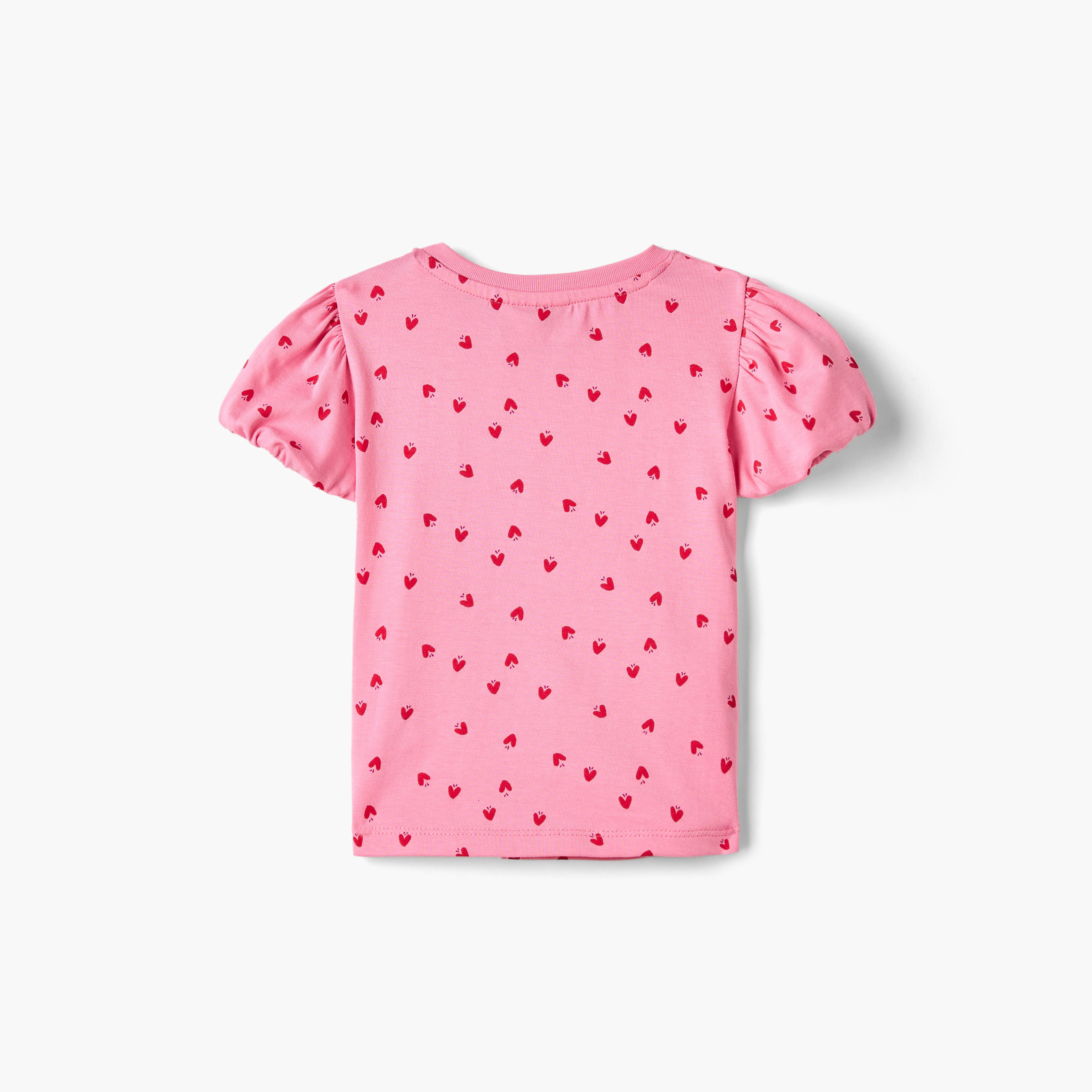 Juniors All-Over Heart Print T-shirt with Balloon Sleeves-baby-girls-clothing-tshirts-image-2