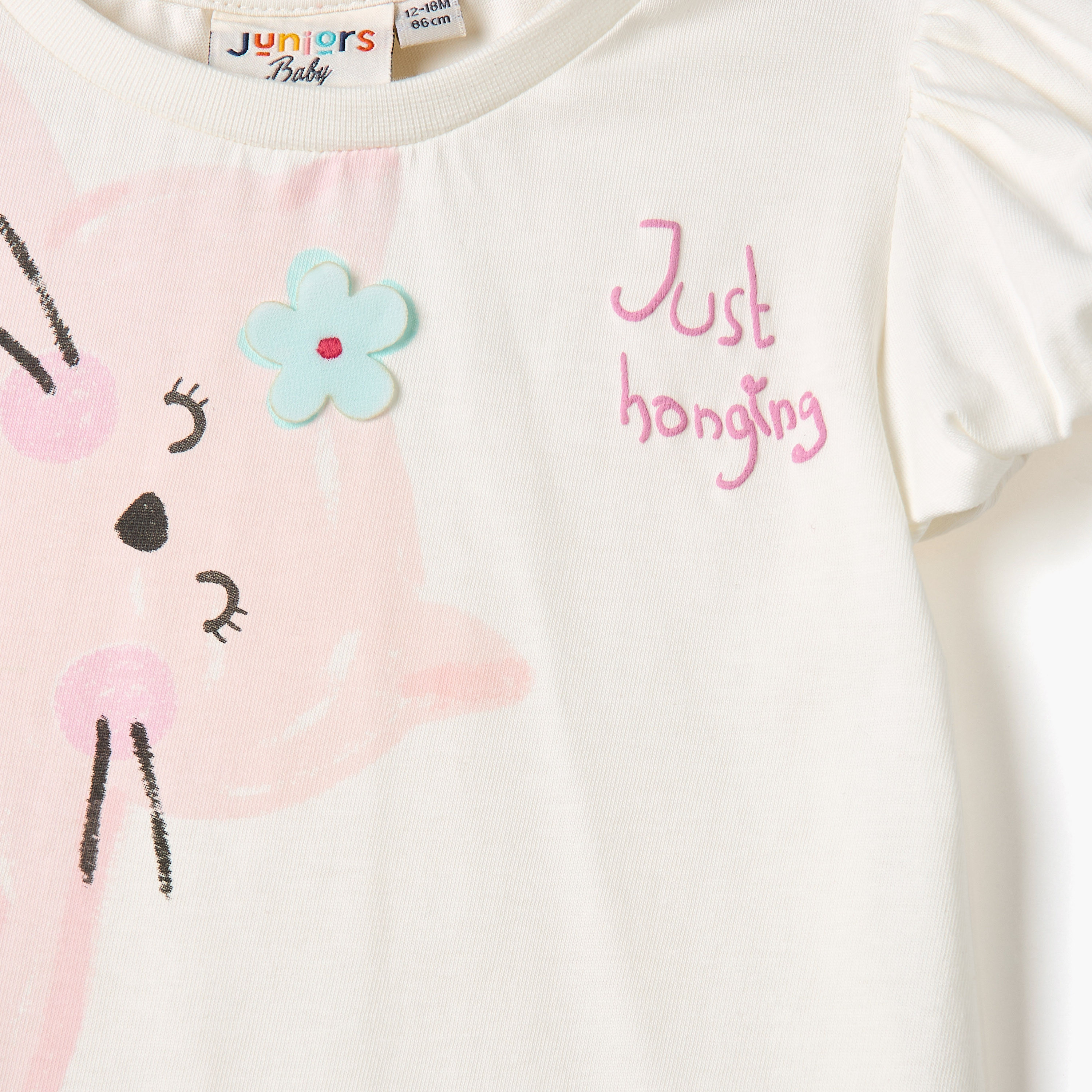 تيشيرت بطبعات قطة وأكمام بالون من جونيورز-baby-girls-clothing-tshirts-image-4