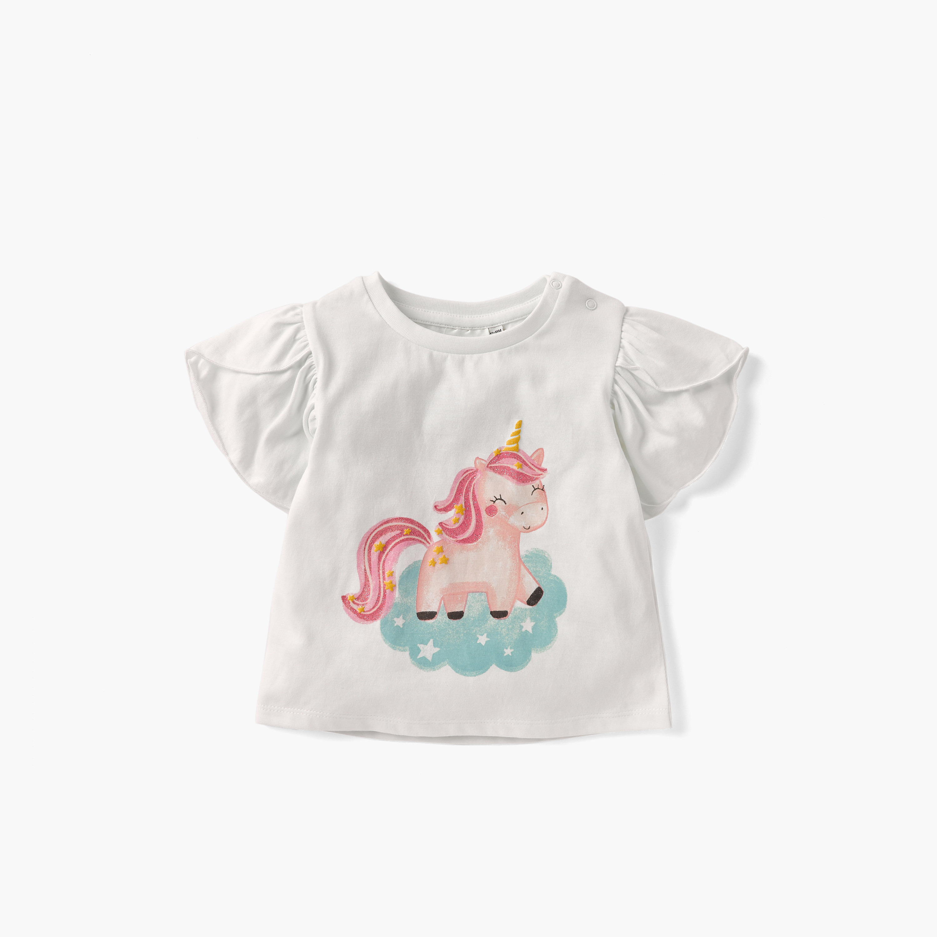 Juniors Printed T-shirt with Puff Sleeves - Set of 2-baby-girls-clothing-tshirts-image-3