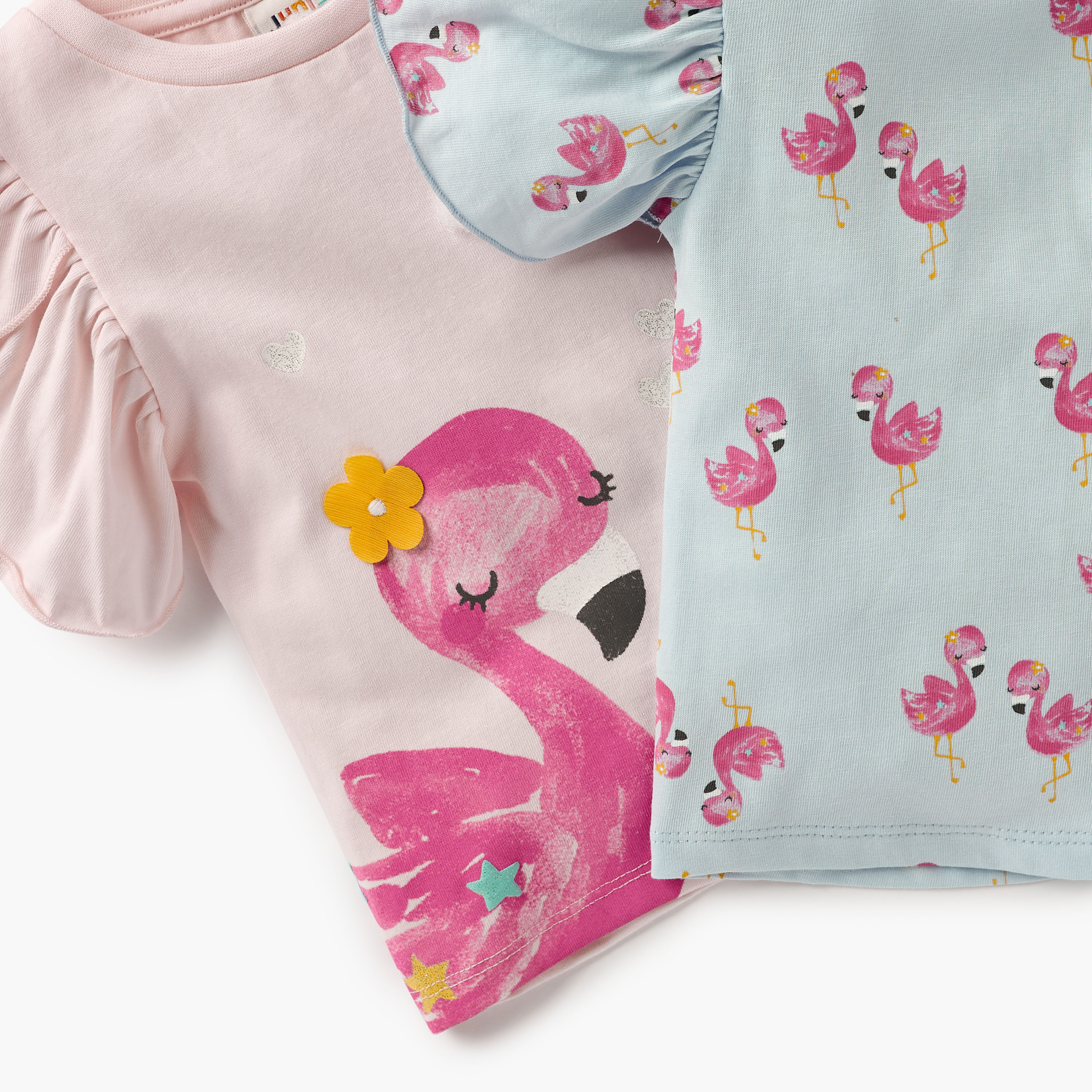 طقم تيشيرت بأكمام منفوخة وطبعات قطعتين من جونيورز-baby-girls-clothing-tshirts-image-5