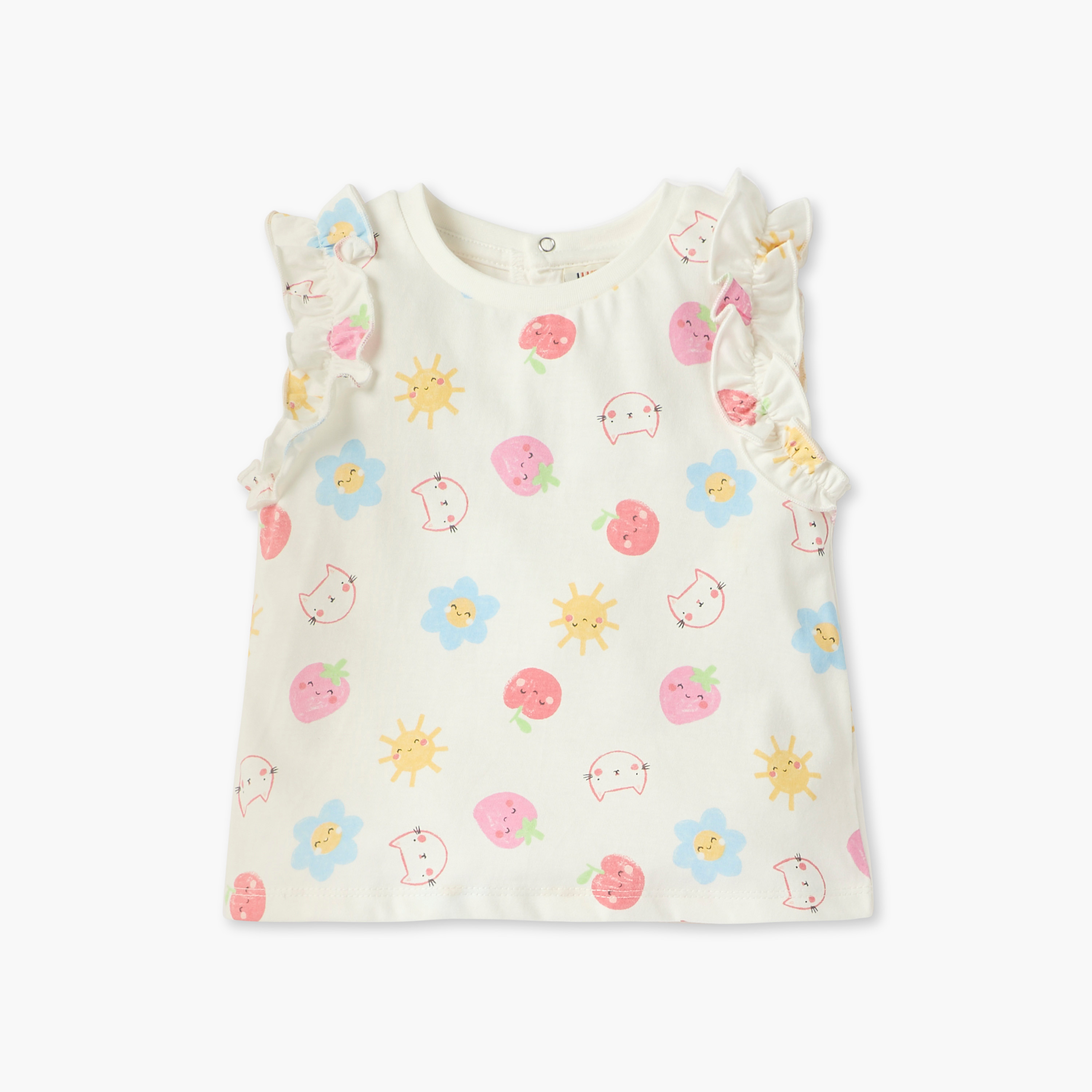 Juniors Assorted Crew Neck T-shirt - Set of 3-baby-girls-clothing-tshirts-image-2