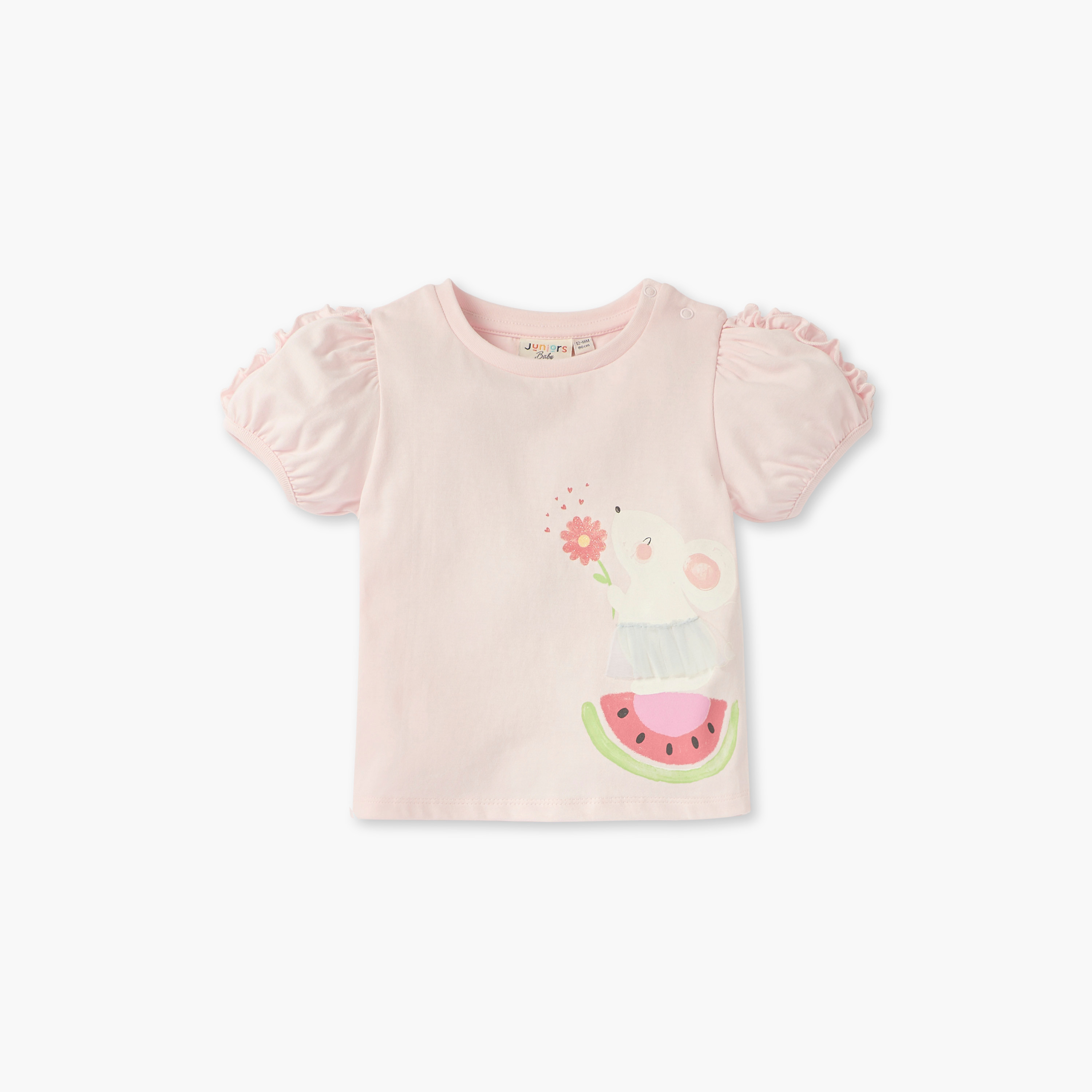 Juniors Assorted Crew Neck T-shirt - Set of 3-baby-girls-clothing-tshirts-image-4