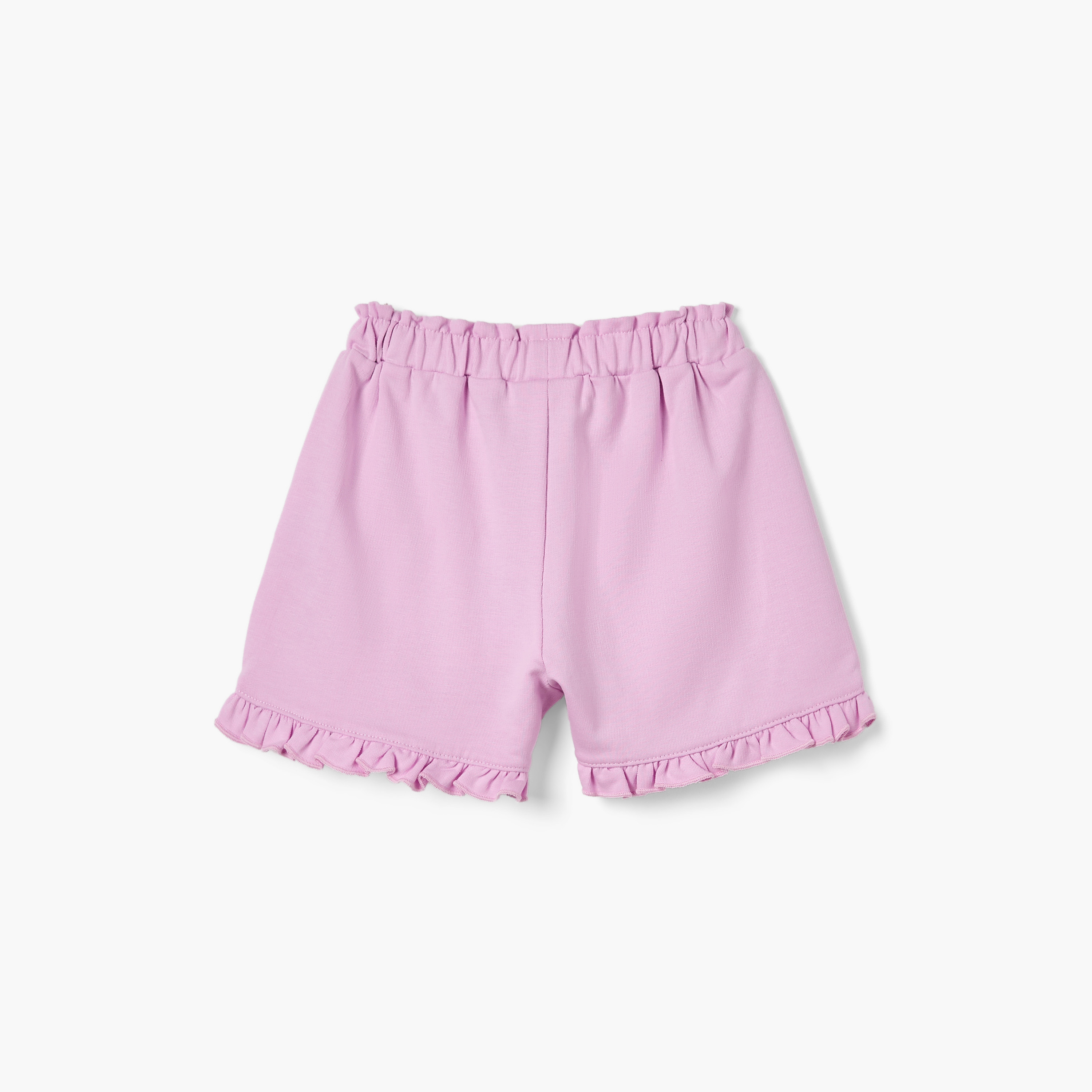 Juniors Butterfly Print Shorts with Ruffle Detail and Elasticated Waistband-baby-girls-clothing-bottoms-shorts-image-2