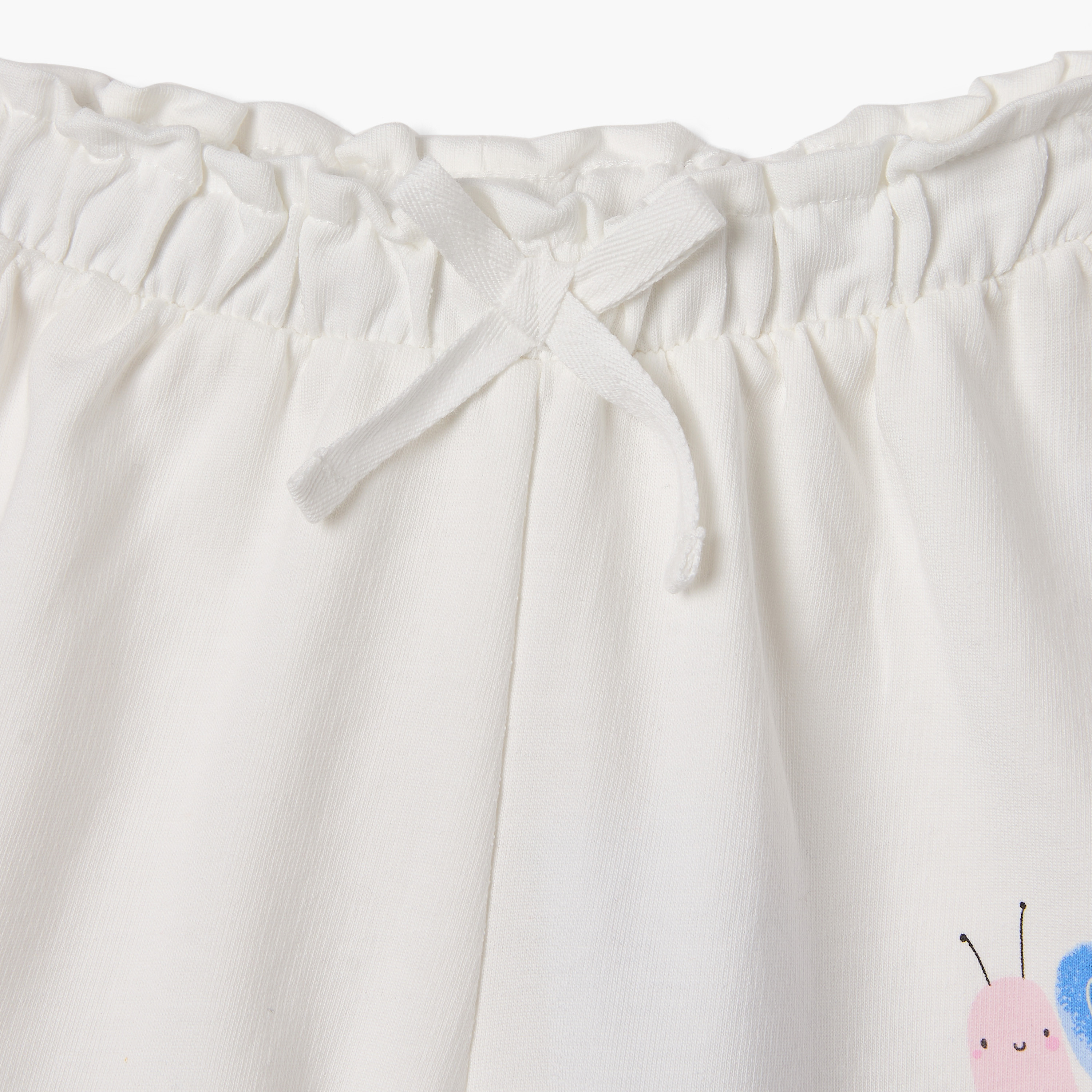 Juniors Snail Print Shorts with Ruffle Detail and Elasticated Waistband-baby-girls-clothing-bottoms-shorts-image-3
