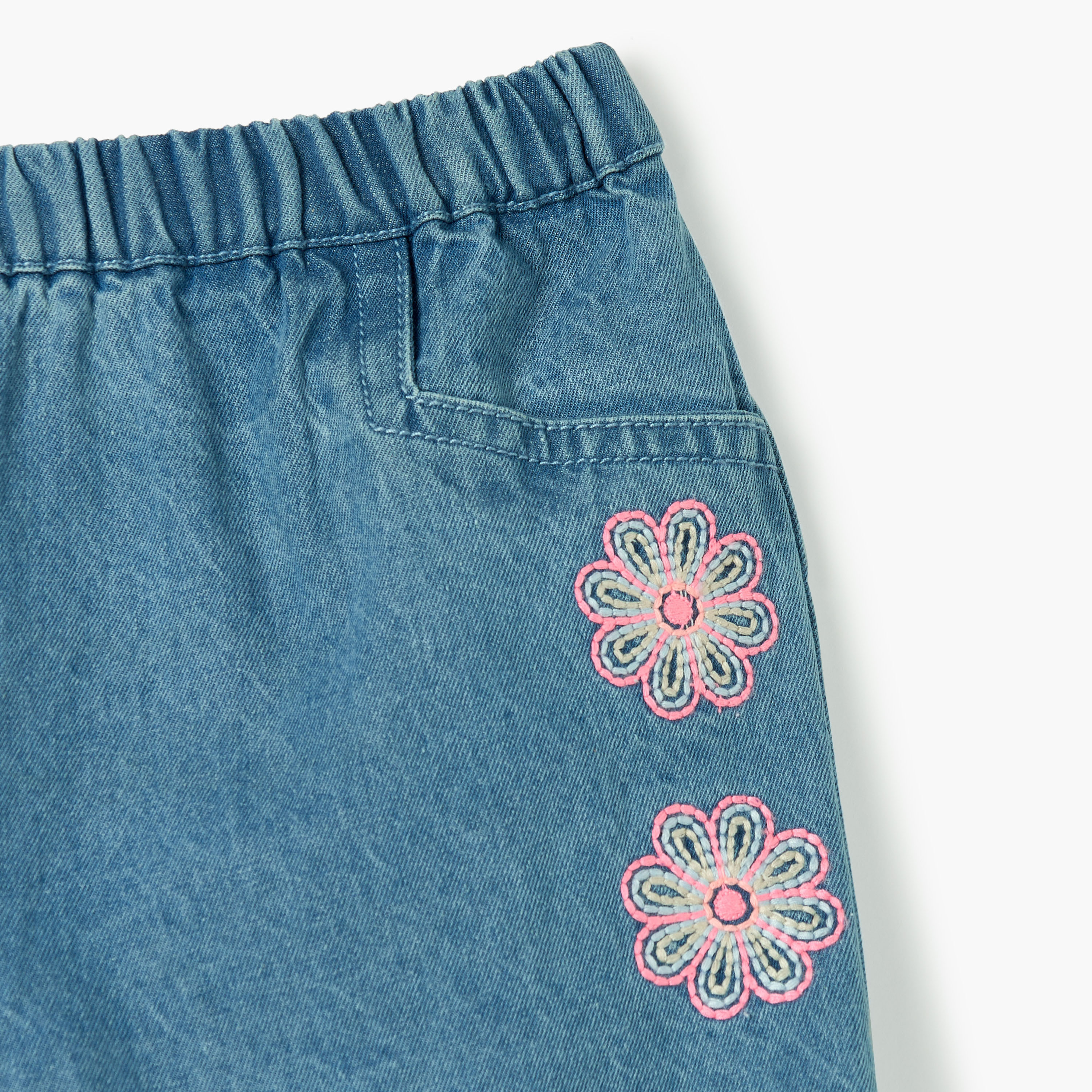 Juniors Girls Denim Shorts-baby-girls-clothing-bottoms-shorts-image-3