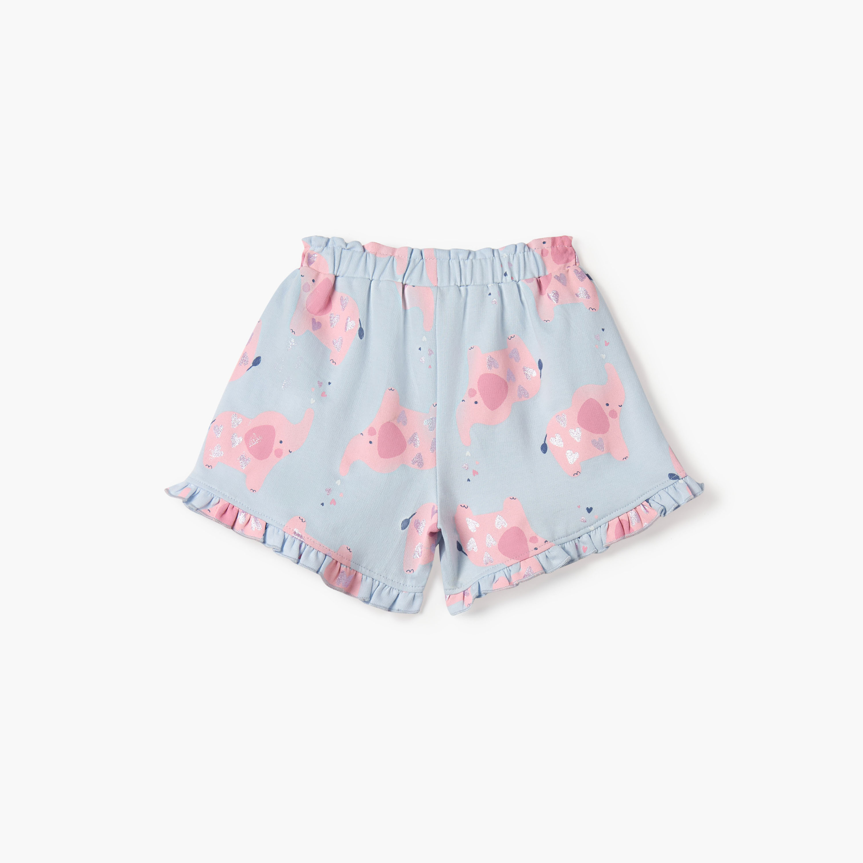 شورت بطبعات فيل ورباط إغلاق و حافة كشكش من جونيورز-baby-girls-clothing-bottoms-shorts-image-2