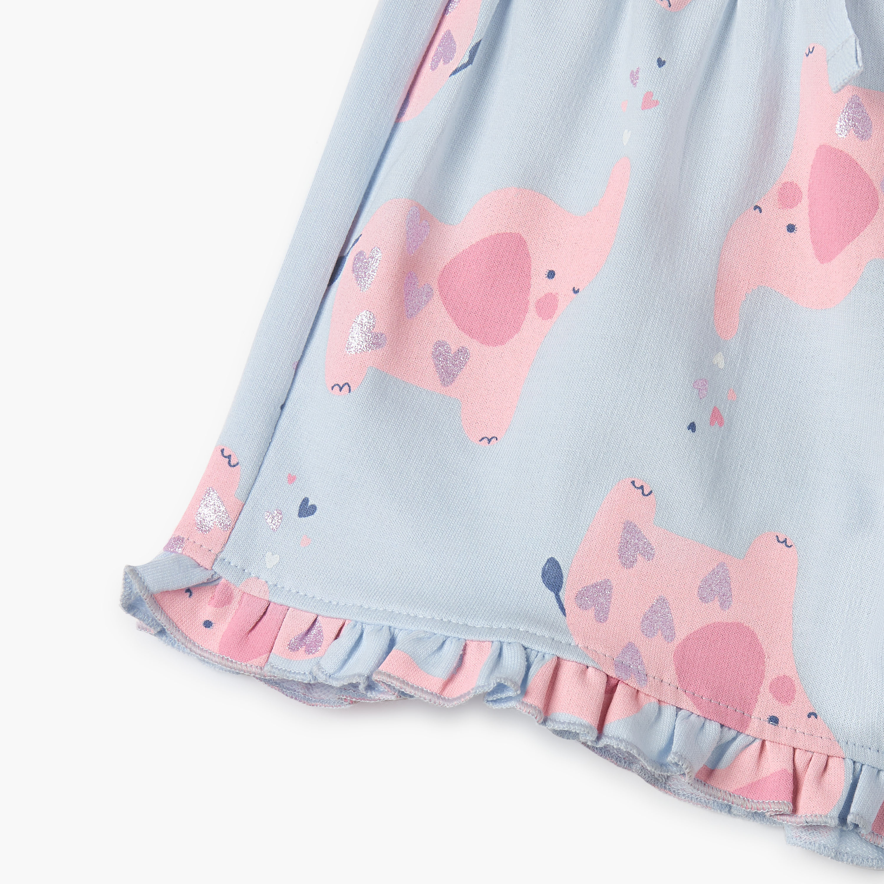 شورت بطبعات فيل ورباط إغلاق و حافة كشكش من جونيورز-baby-girls-clothing-bottoms-shorts-image-4