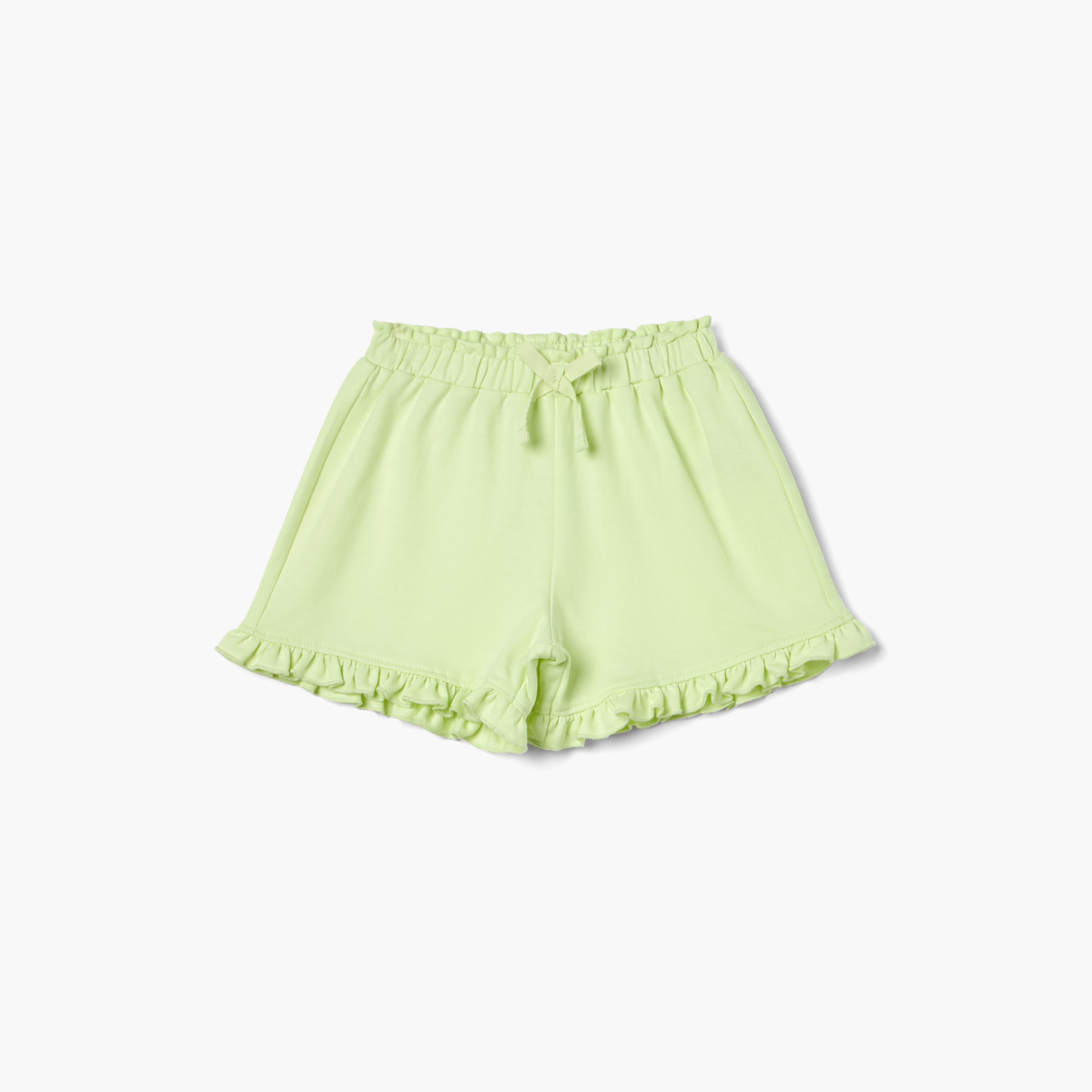 شورت بخصر مطاطي وتفاصيل كشكش من جونيورز-baby-girls-clothing-bottoms-shorts-image-1