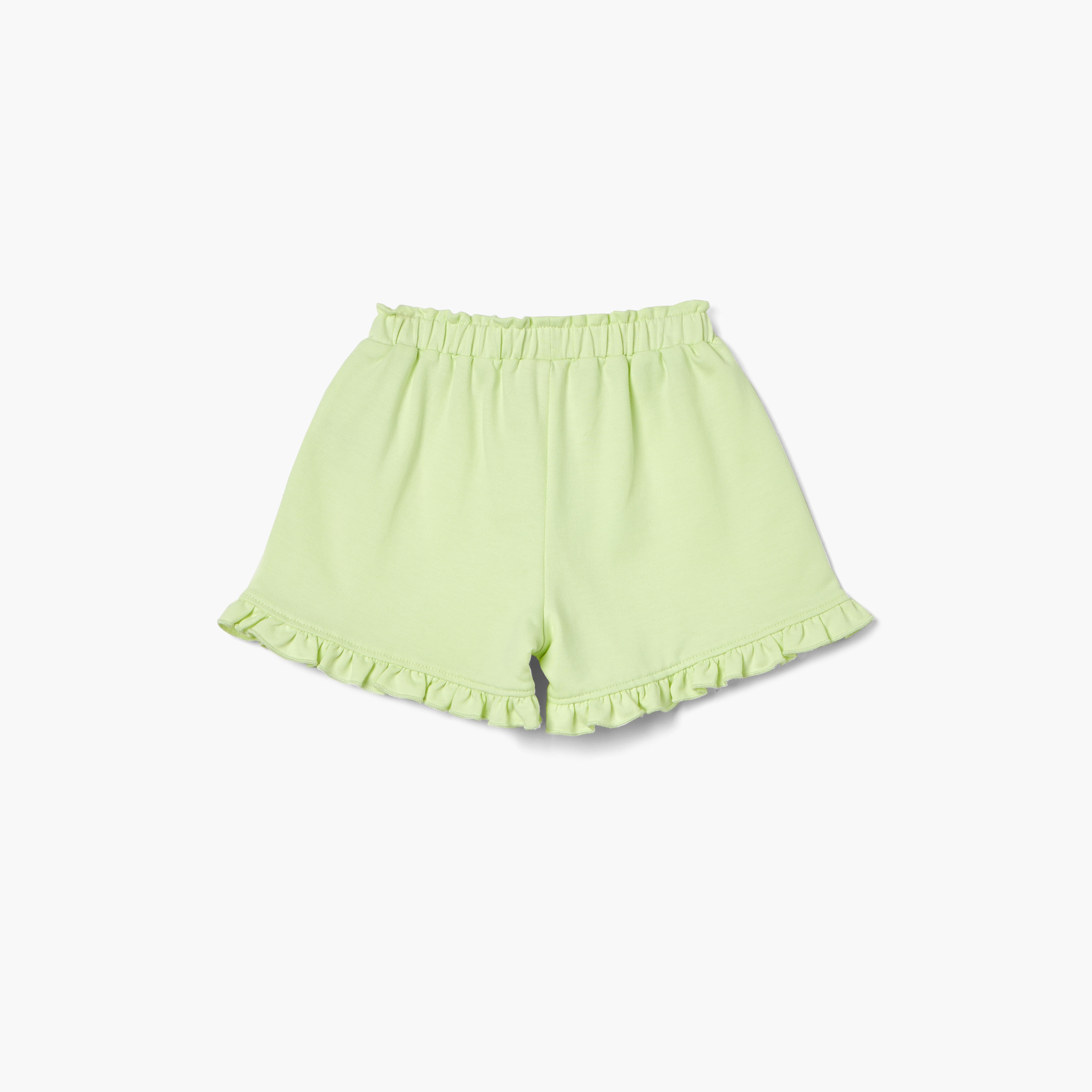 شورت بخصر مطاطي وتفاصيل كشكش من جونيورز-baby-girls-clothing-bottoms-shorts-image-2