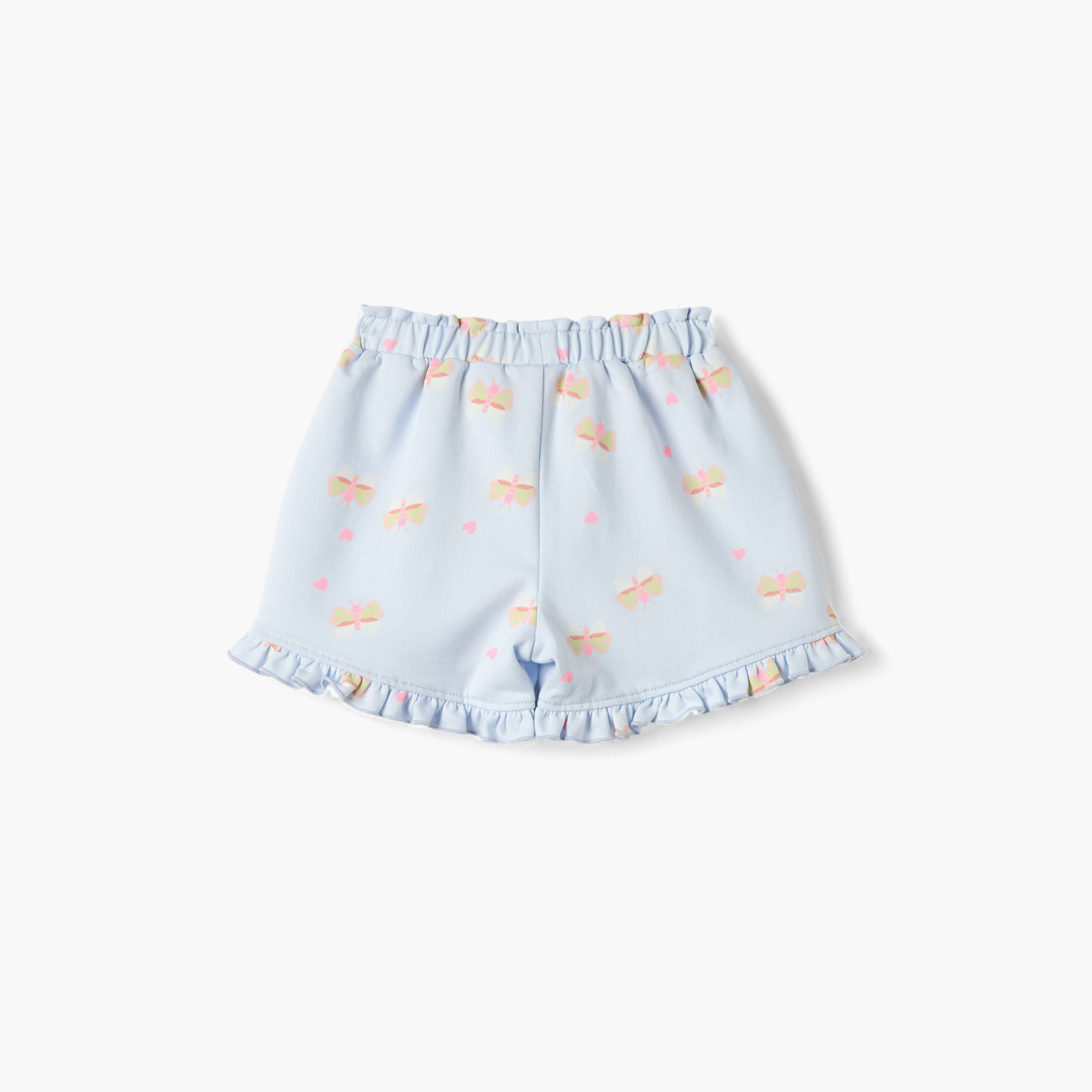 Juniors Butterfly Print Shorts with Ruffle and Drawstring Closure-baby-girls-clothing-bottoms-shorts-image-2