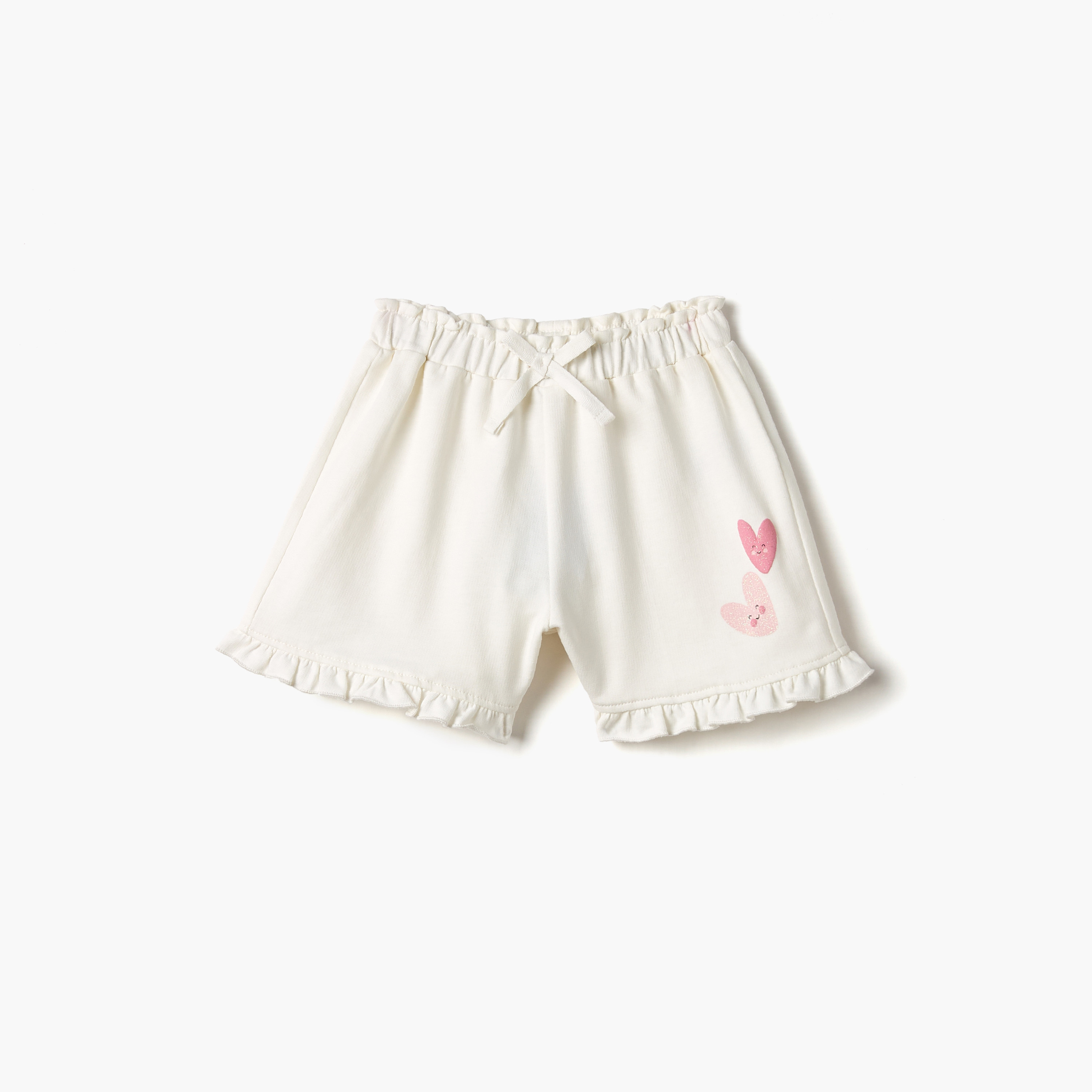 Juniors Printed Shorts with Bow and Ruffle Detail-baby-girls-clothing-bottoms-shorts-image-1