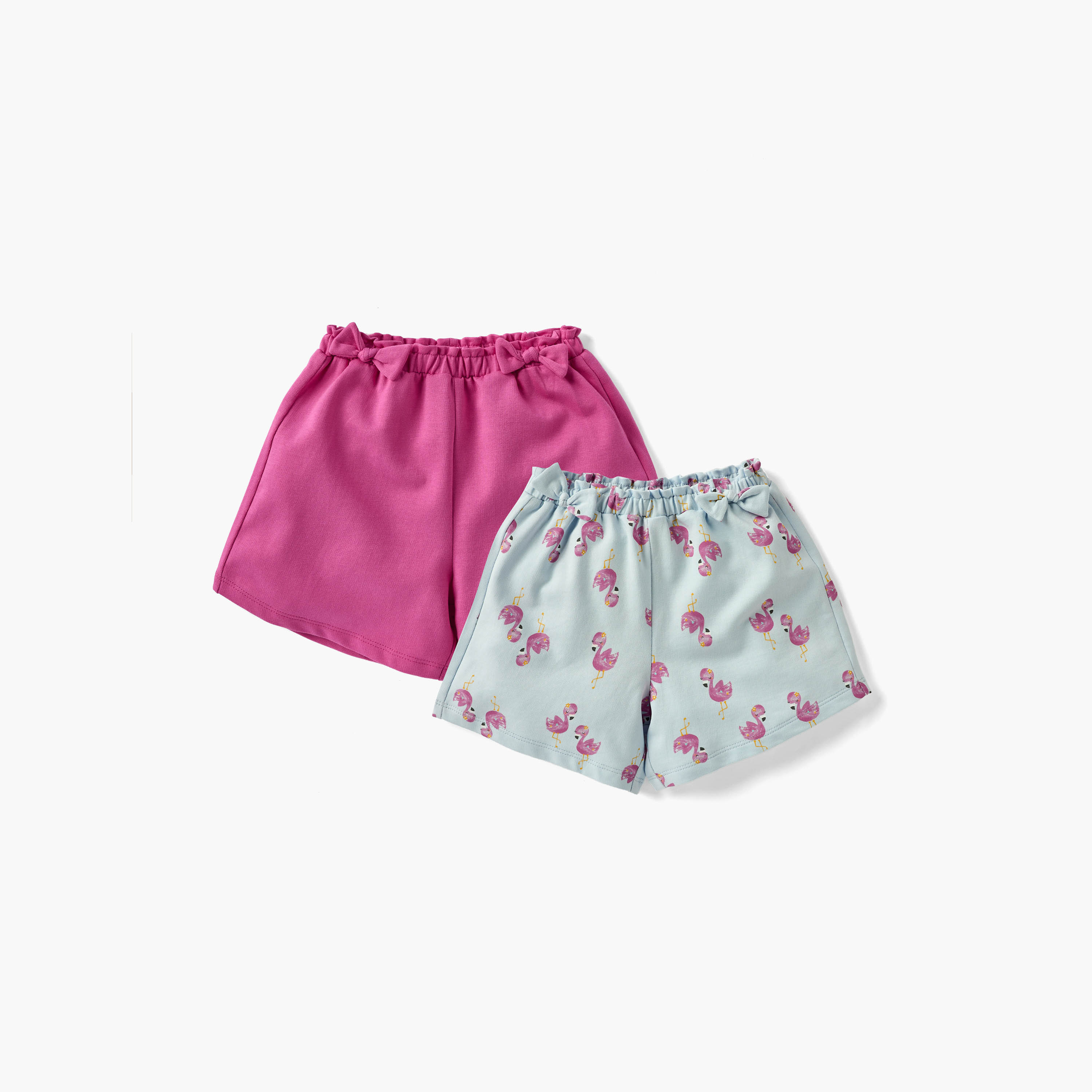 Assorted Shorts with Bow Detail and Elasticated Waist - Set of 2-baby-girls-clothing-bottoms-shorts-image-1