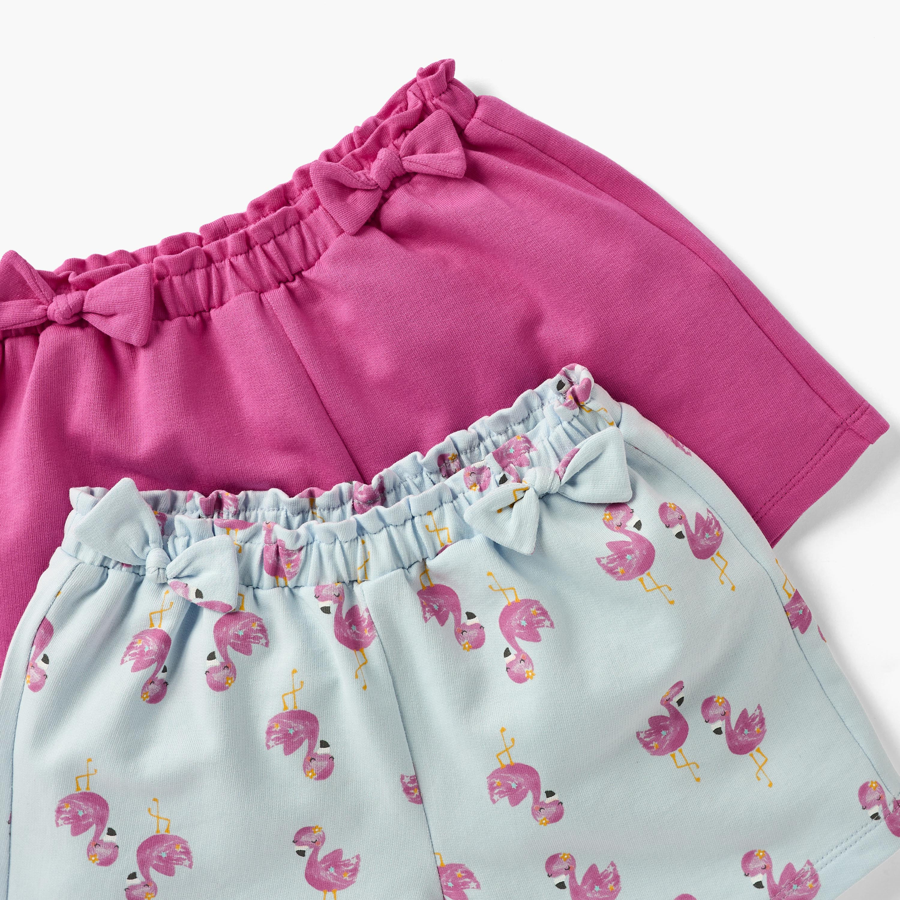 Assorted Shorts with Bow Detail and Elasticated Waist - Set of 2-baby-girls-clothing-bottoms-shorts-image-4