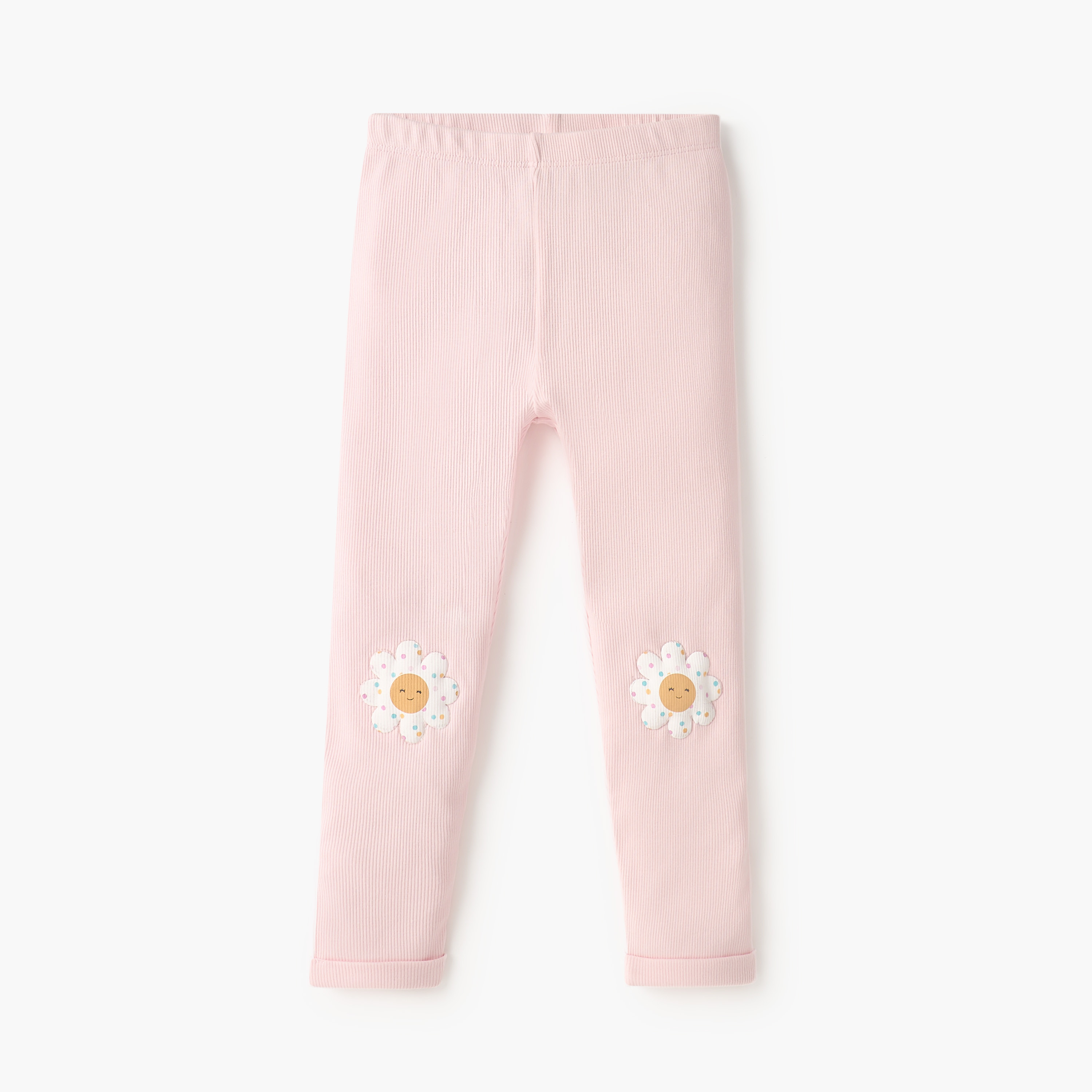 بنطلونات ليقنز مضلعة بخصر مطّاطي من جونيورز - طقم من قطعتين-baby-girls-clothing-bottoms-leggings-image-2