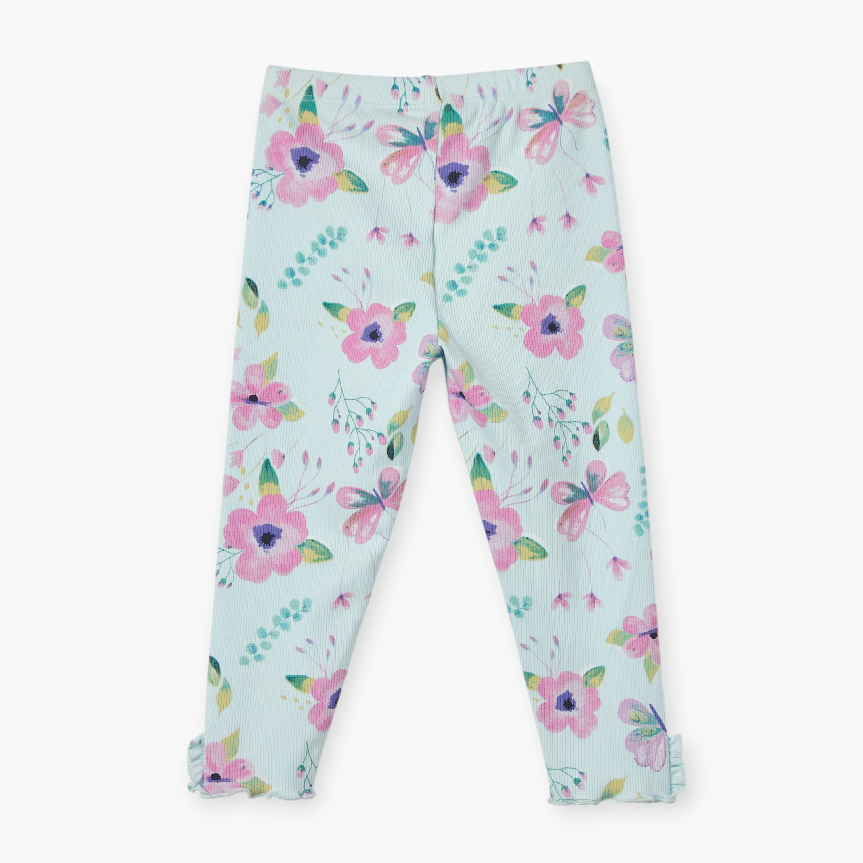 بنطلون ليقنز بخصر مطاطي وطبعات زهرية من جونيورز-baby-girls-clothing-bottoms-leggings-image-2