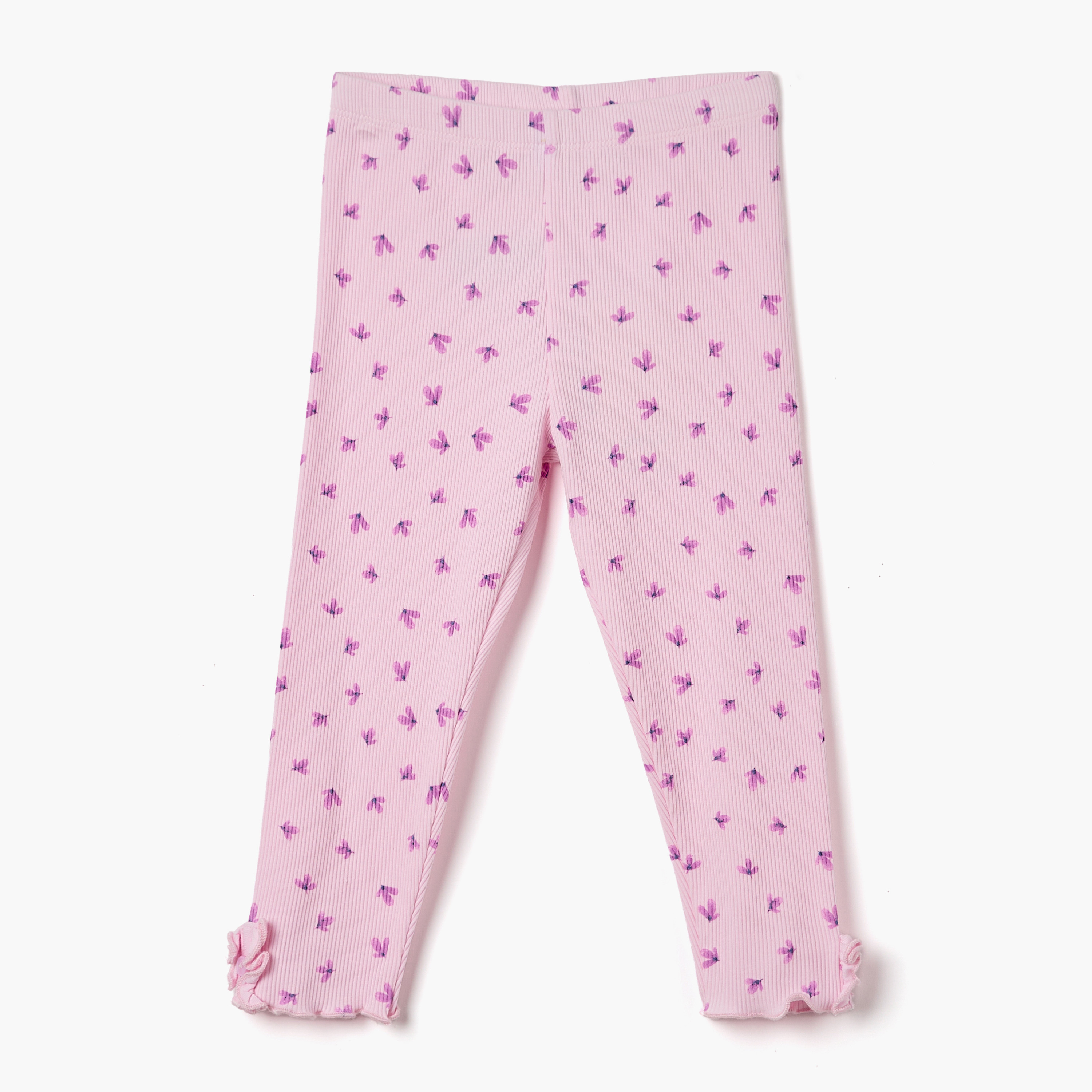 Juniors Flower Print Leggings-baby-girls-clothing-bottoms-leggings-image-1