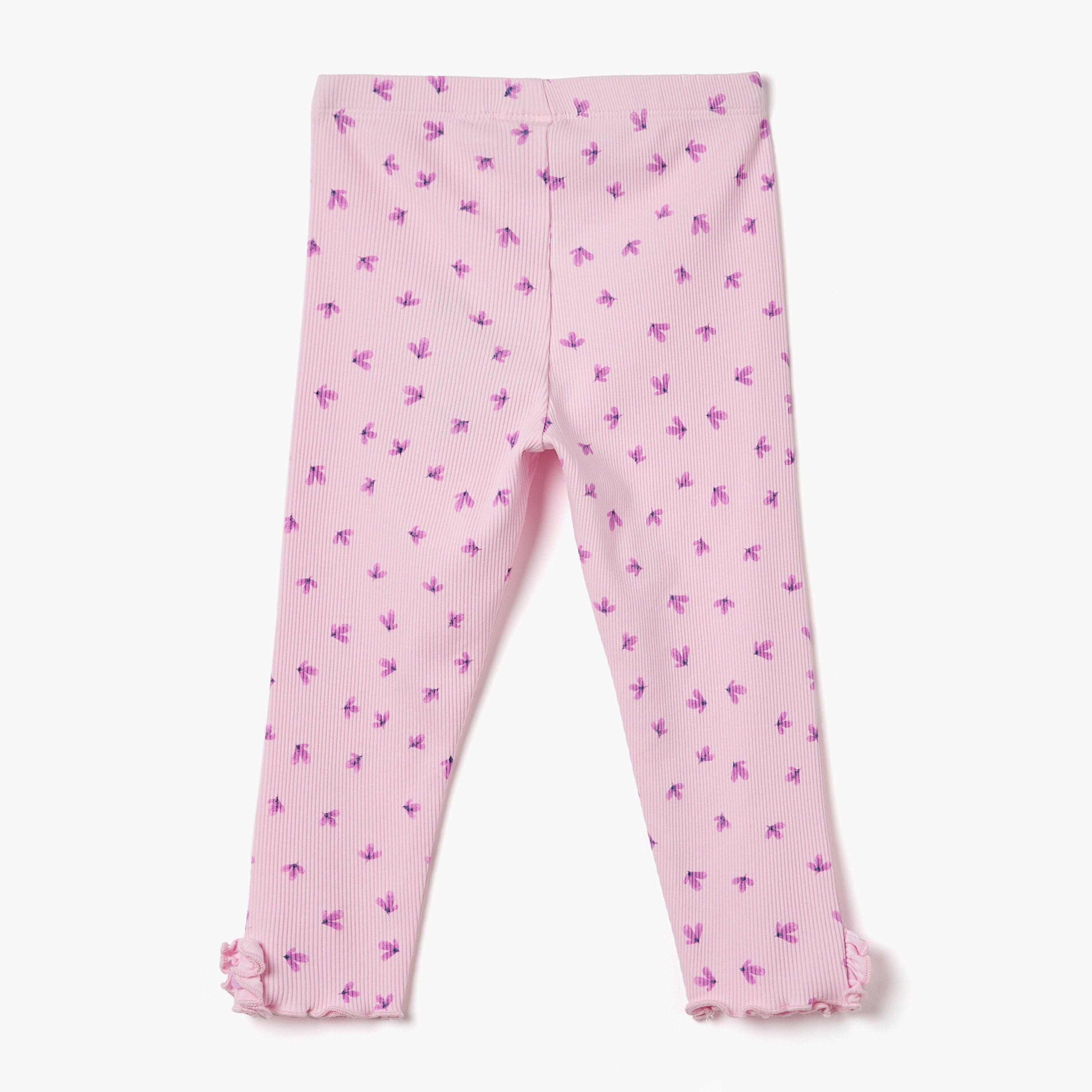 Juniors Flower Print Leggings-baby-girls-clothing-bottoms-leggings-image-2