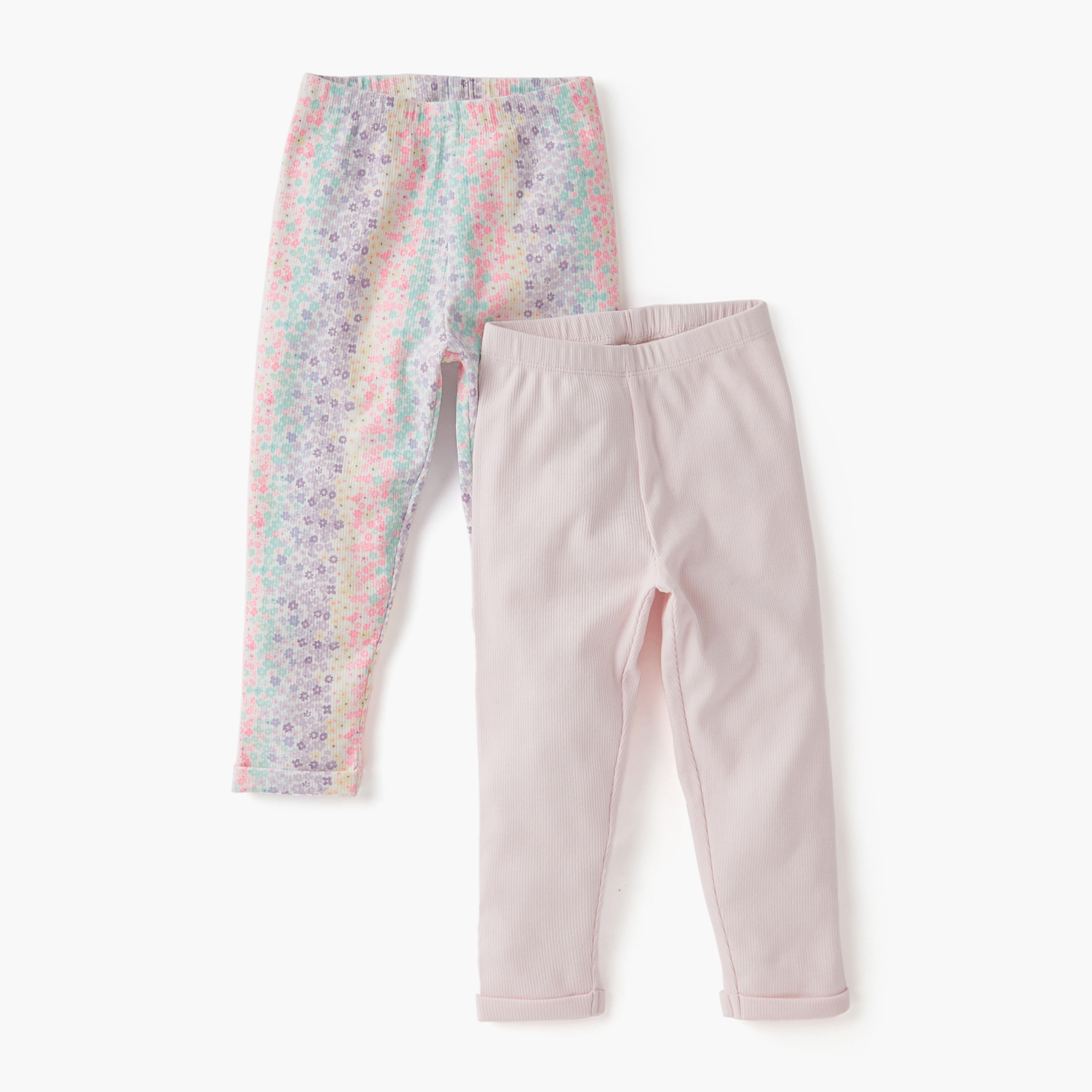 Juniors Assorted Leggings with Elasticated Waistband - Set of 2-baby-girls-clothing-bottoms-leggings-image-1