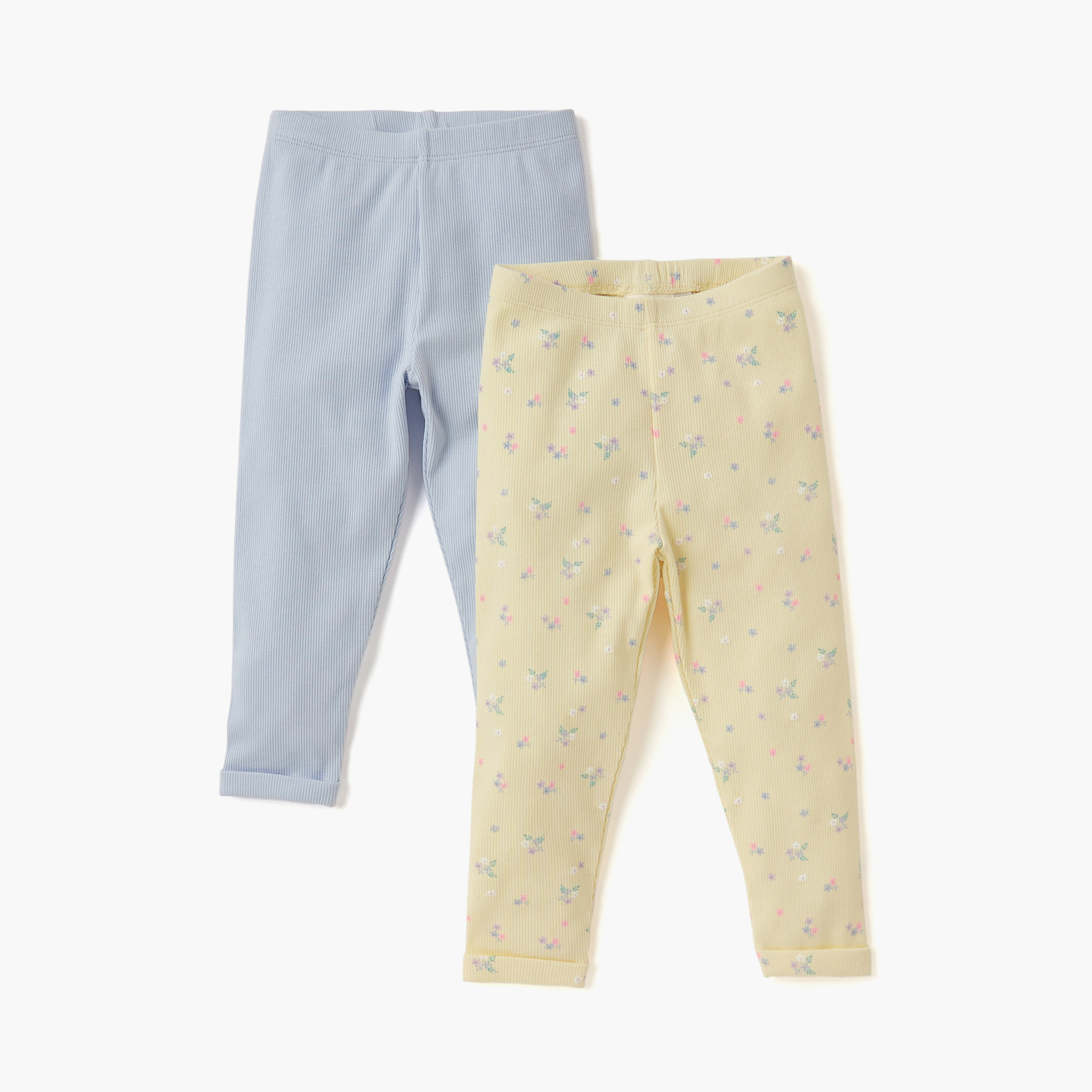 Juniors Assorted Leggings with Elasticated Waistband - Set of 2-baby-girls-clothing-bottoms-leggings-image-1