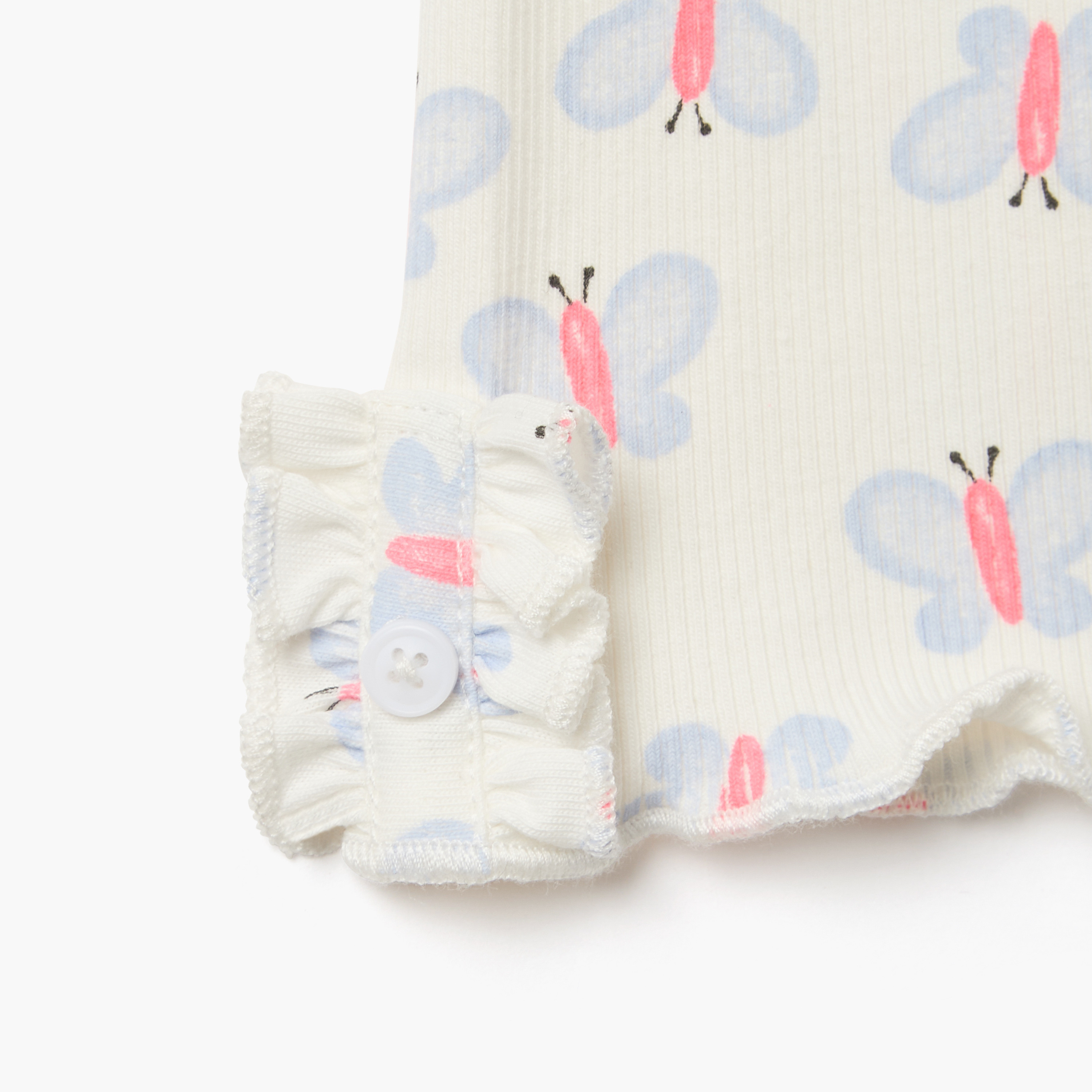 Juniors Butterfly Print Ribbed Leggings with Lettuce Hem-baby-girls-clothing-bottoms-leggings-image-3