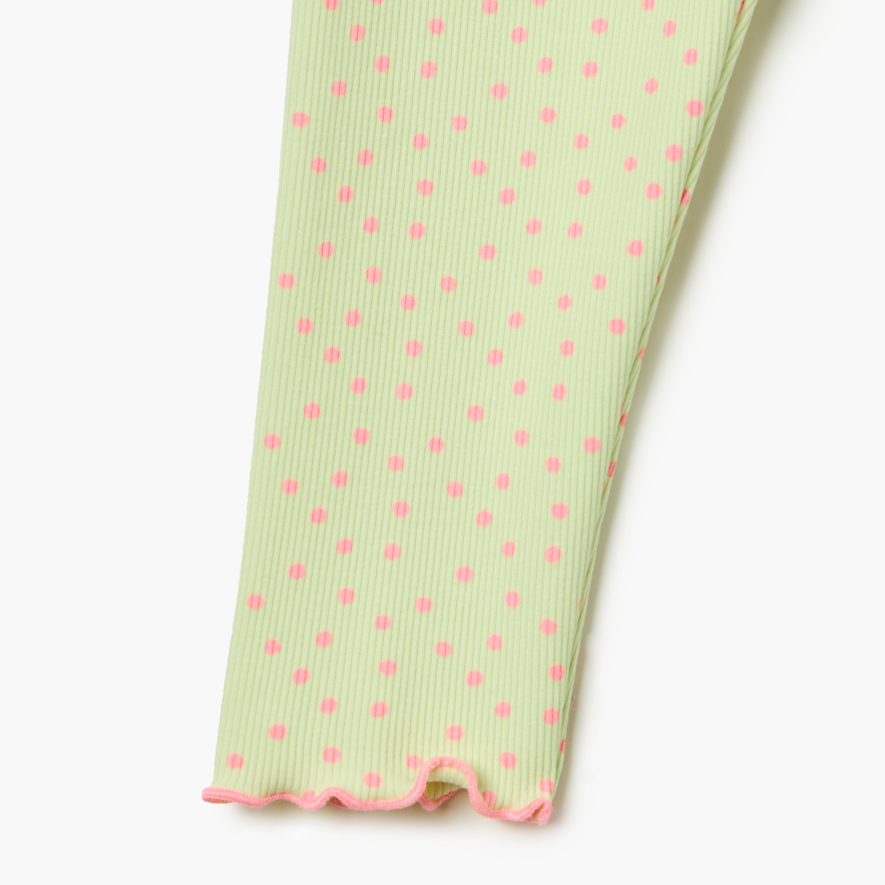 Juniors Polka Dot Leggings with Frill Detail and Elasticated Waistband-baby-girls-clothing-bottoms-leggings-image-4