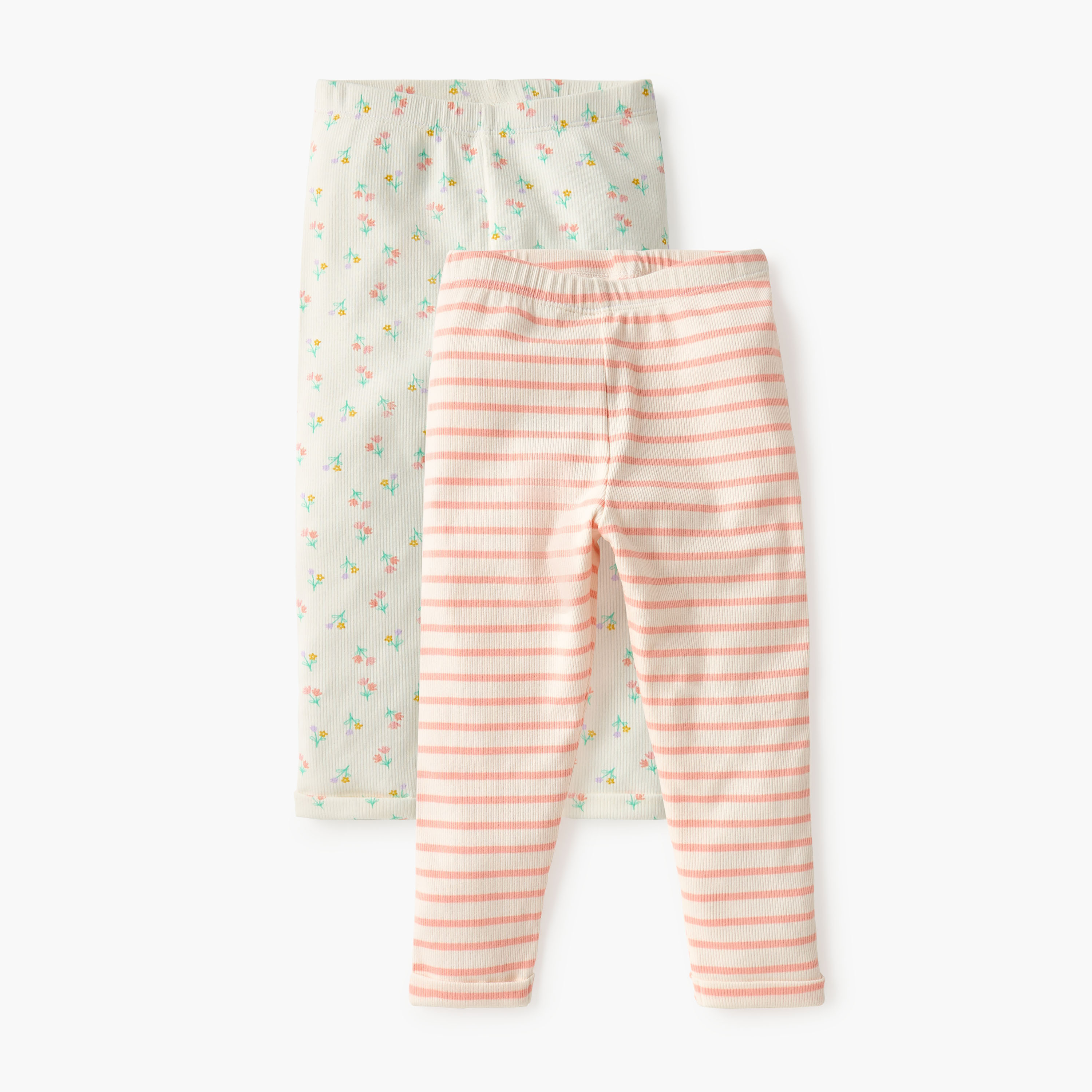 Juniors Printed Leggings with Elasticated Waistband - Set of 2-baby-girls-clothing-bottoms-leggings-image-1