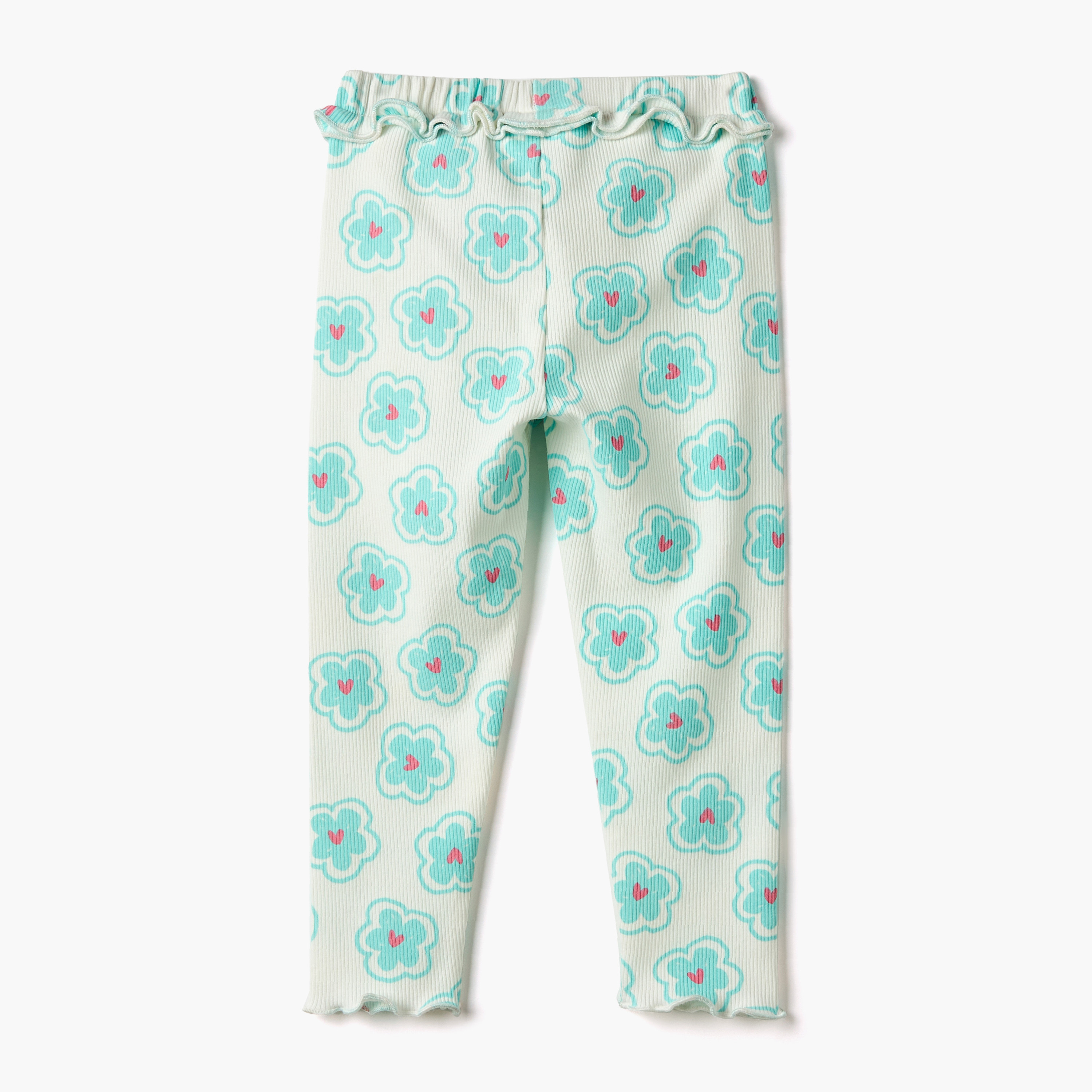 Juniors All-Over Floral Print Leggings with Lettuce Trim-baby-girls-clothing-bottoms-leggings-image-2