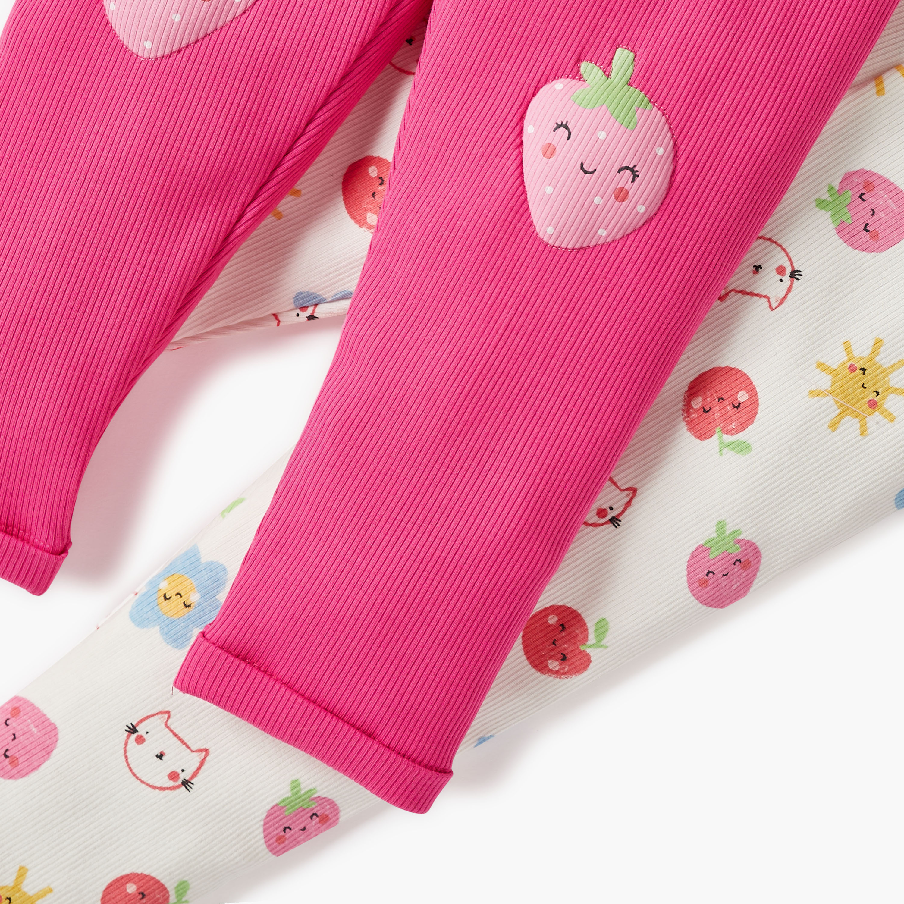 Juniors Printed Leggings with Elasticated Waistband - Set of 2-baby-girls-clothing-bottoms-leggings-image-5