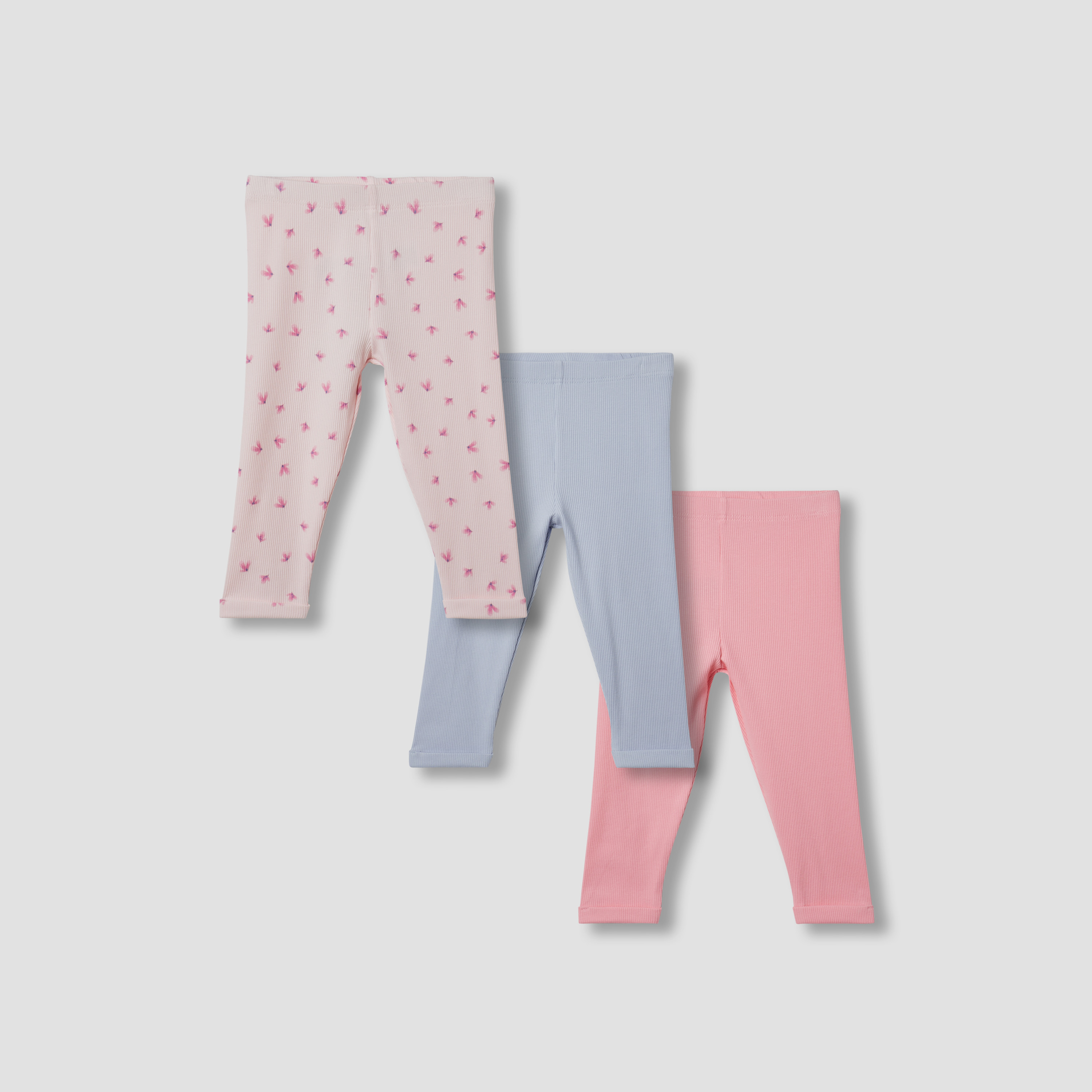 Juniors Assorted Leggings with Elasticated Waistband - Set of 3-baby-girls-clothing-bottoms-leggings-image-1