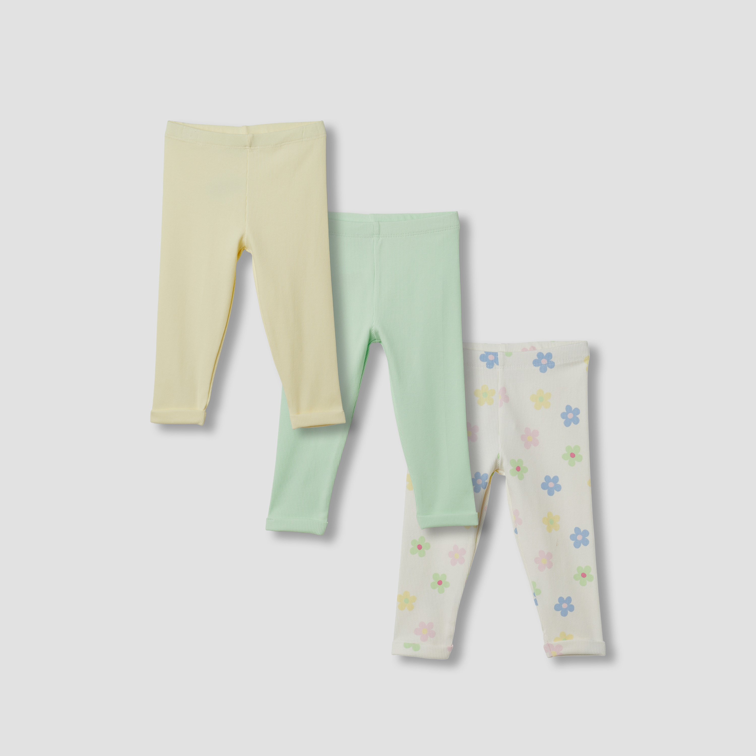 Juniors Assorted Leggings with Elasticated Waistband - Set of 3-baby-girls-clothing-bottoms-leggings-image-1