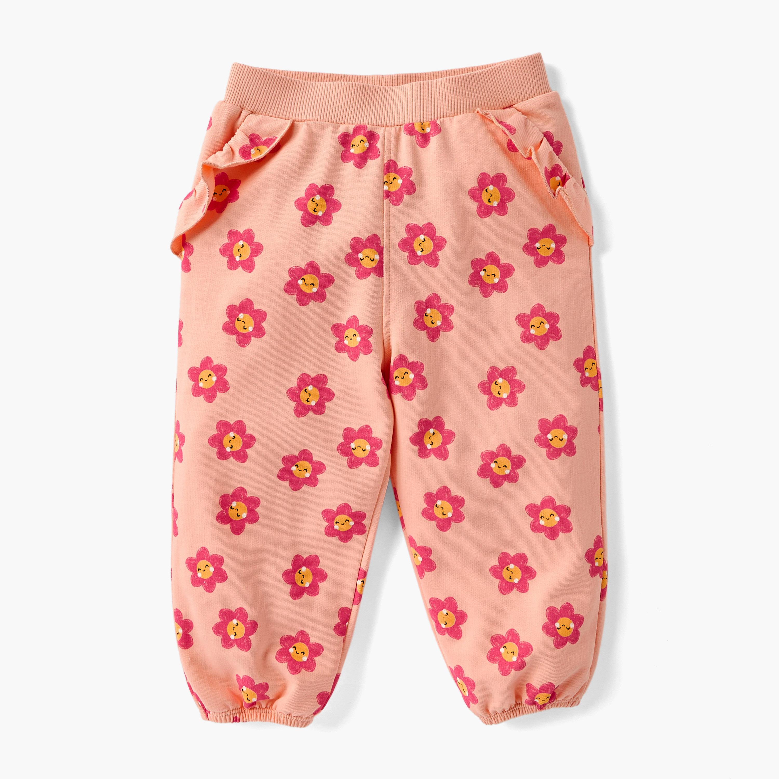 Juniors Assorted Joggers with Elasticated Waistband and Ruffle Detail - Set of 2-baby-girls-clothing-bottoms-joggersandtrackpants-image-3