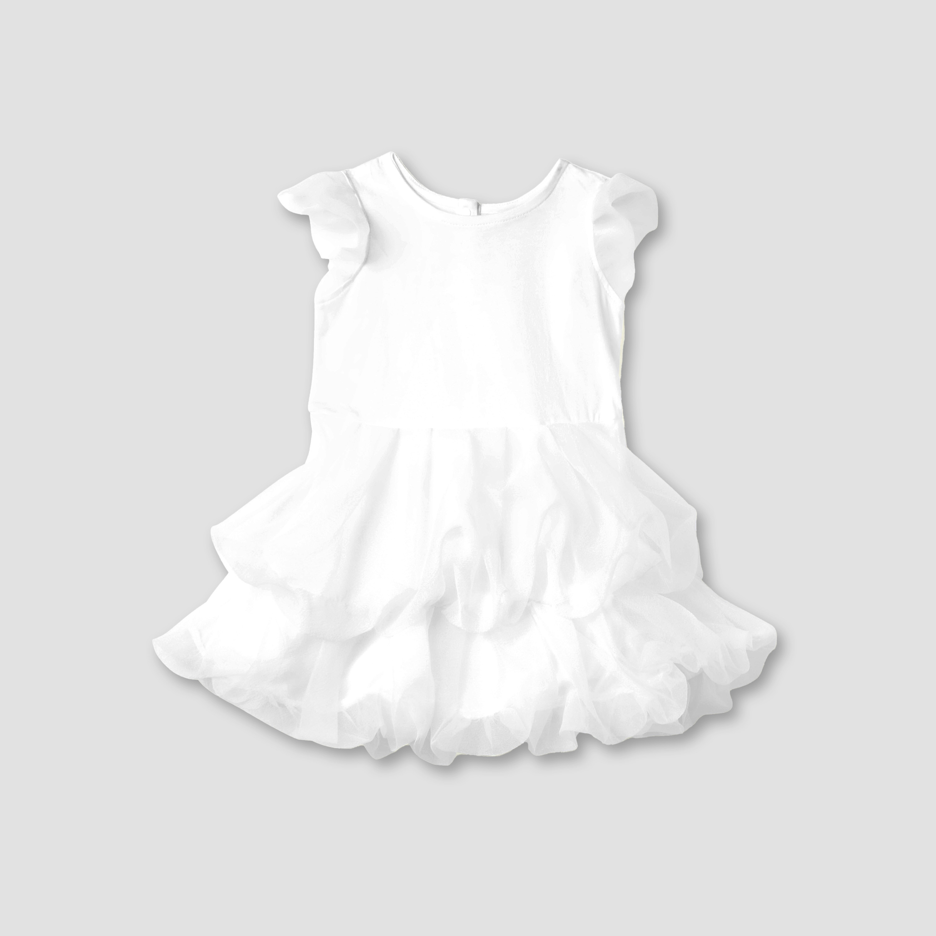 Juniors Solid Round Neck Dress with Short Sleeves and Ruffle Detail-baby-girls-clothing-dressesandjumpsuits-image-1