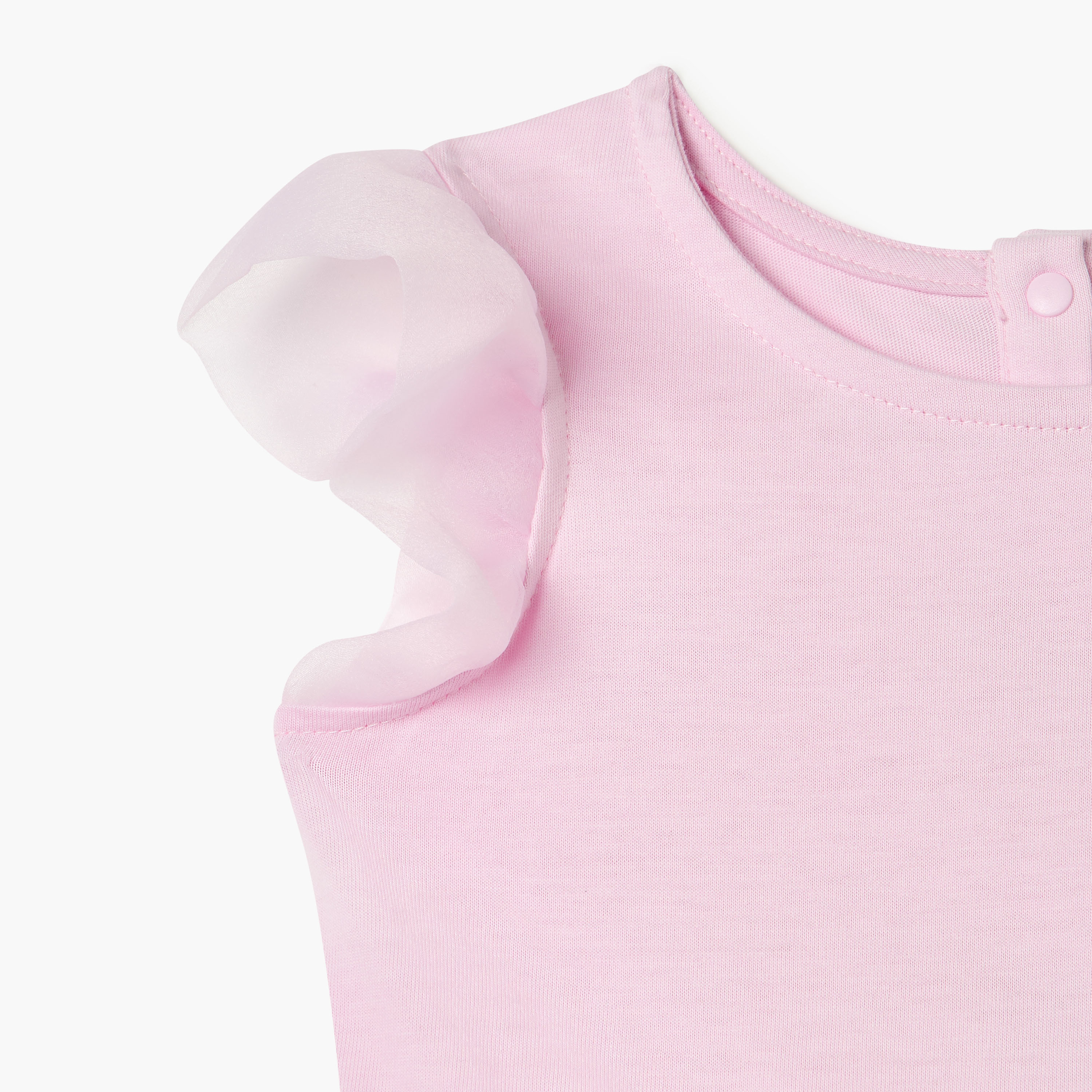 Juniors Solid Sleeveless Dress with Ruffle Detail-baby-girls-clothing-dressesandjumpsuits-image-3