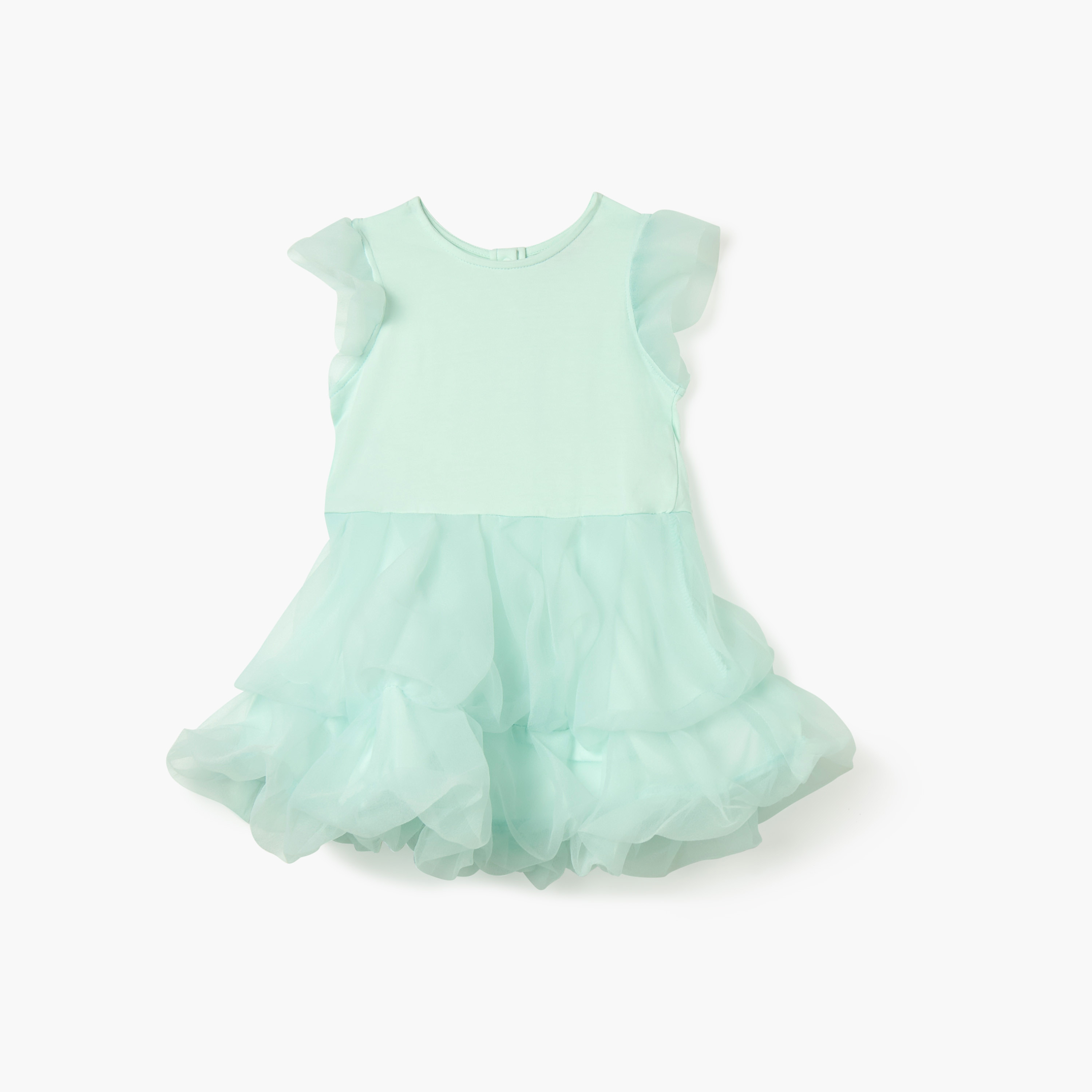 Juniors Solid Sleeveless Dress with Ruffle Detail-baby-girls-clothing-dressesandjumpsuits-image-1