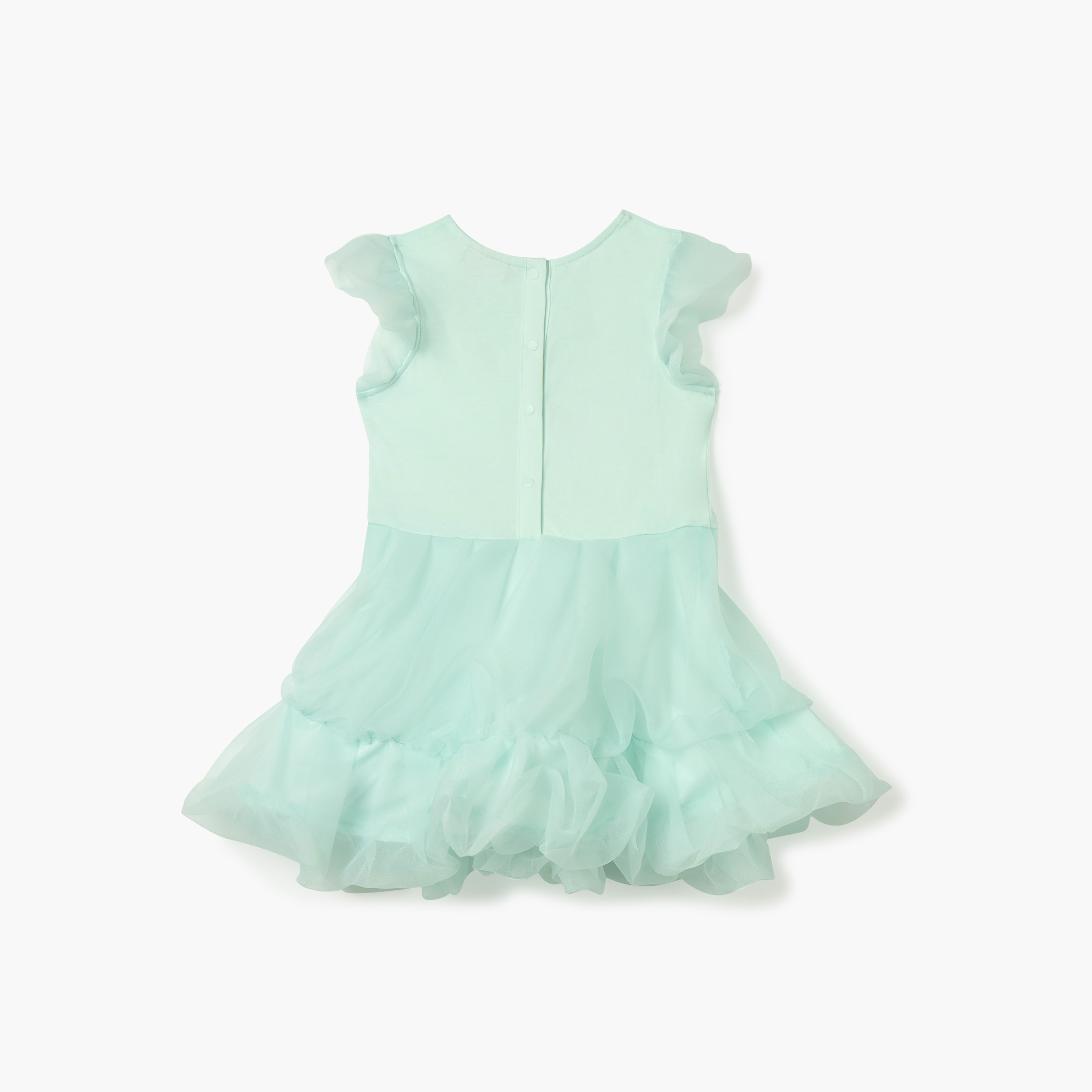 Juniors Solid Sleeveless Dress with Ruffle Detail-baby-girls-clothing-dressesandjumpsuits-image-2