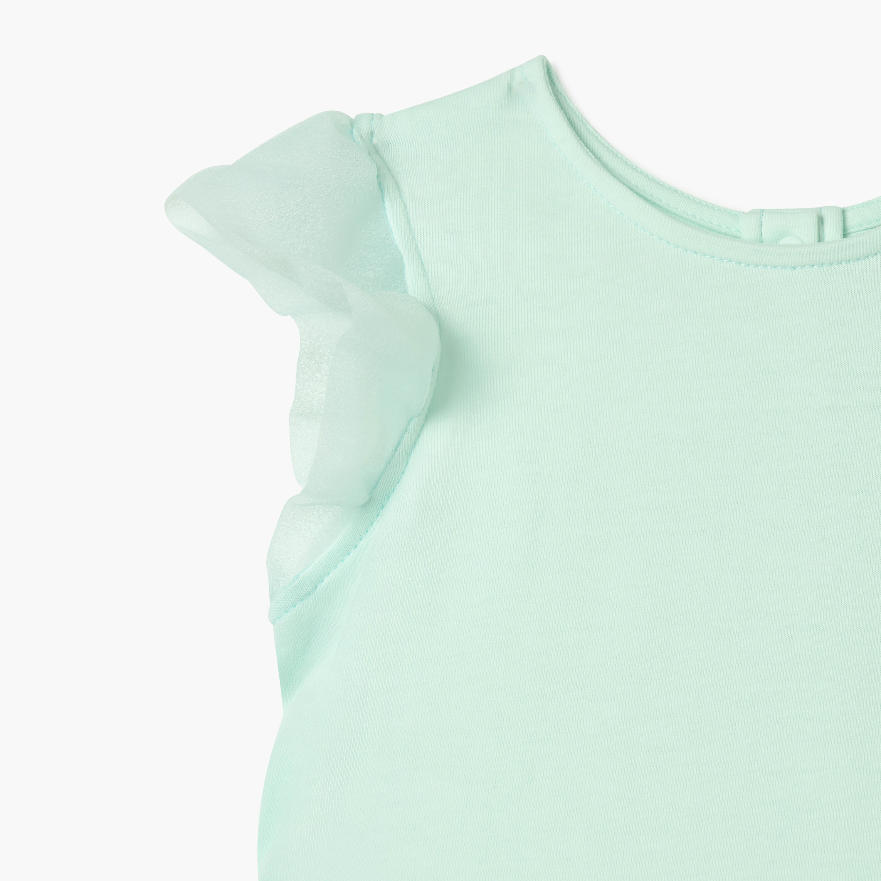 Juniors Solid Sleeveless Dress with Ruffle Detail-baby-girls-clothing-dressesandjumpsuits-image-3