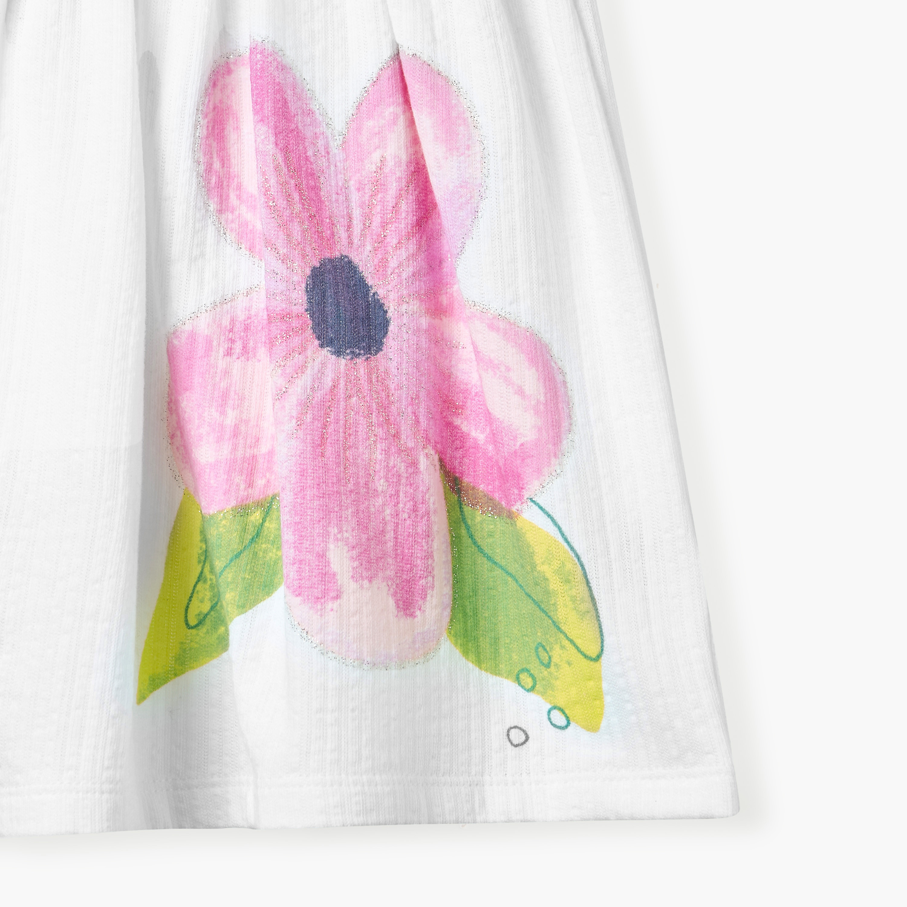 Juniors Floral Print Dress with Ruffle Detail and Short Sleeves-baby-girls-clothing-dressesandjumpsuits-image-3