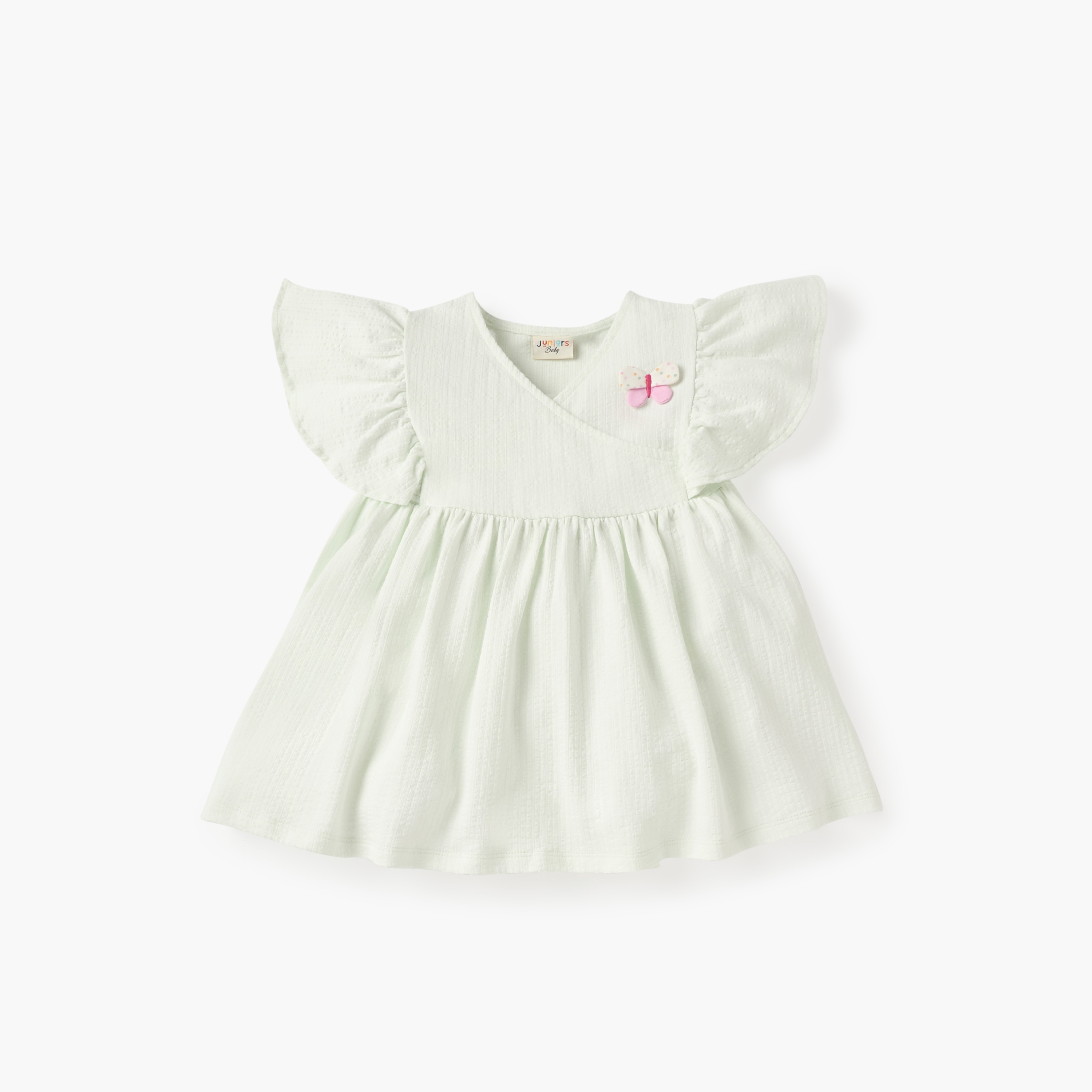 فساتين إيه لاين بطبعات وياقة V وأكمام قصيرة من جونيورز - طقم من قطعتين-baby-girls-clothing-dressesandjumpsuits-image-3