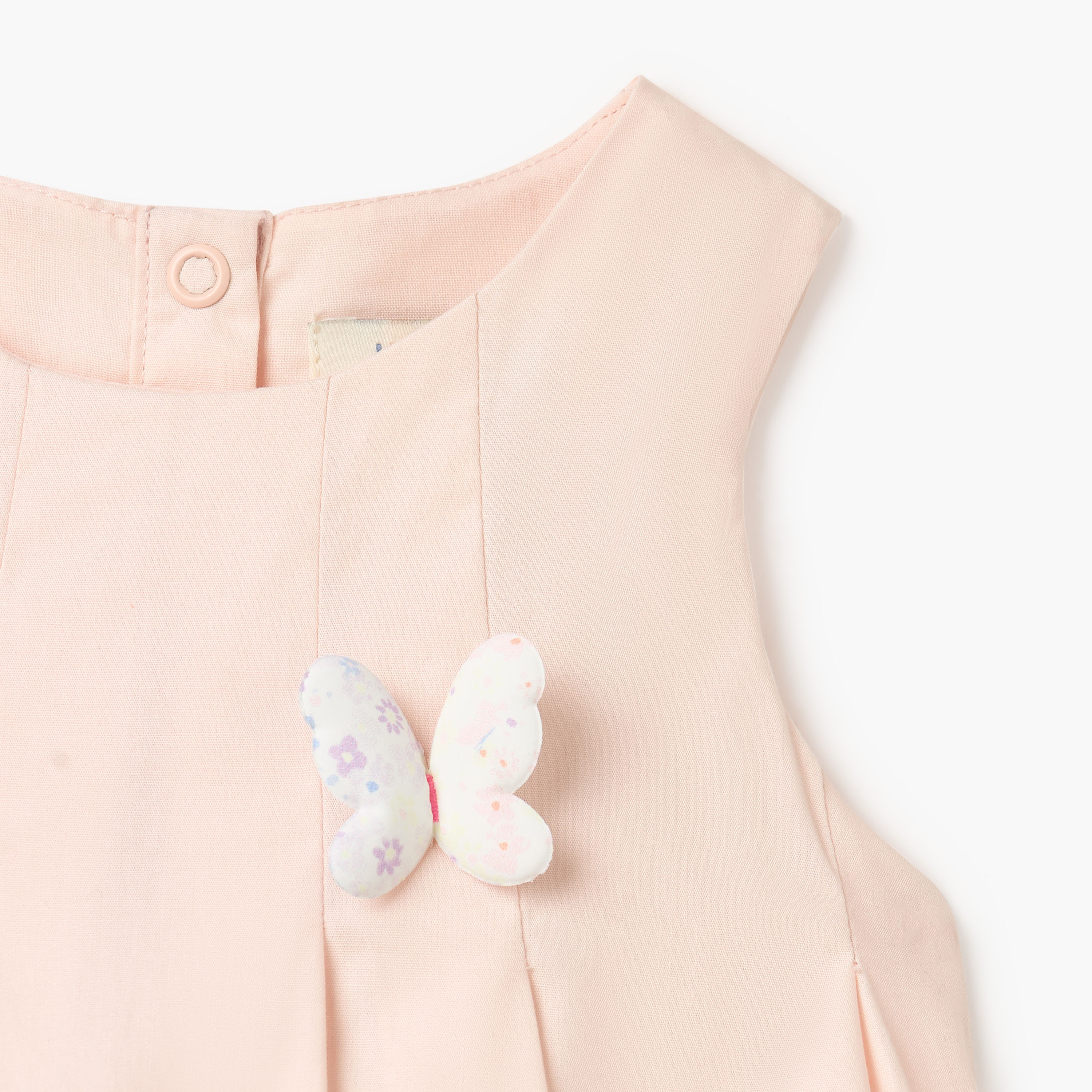 فستان إيه لاين دون أكمام بزخارف فراشة وتفاصيل ثنايا من جونيورز-baby-girls-clothing-dressesandjumpsuits-image-3