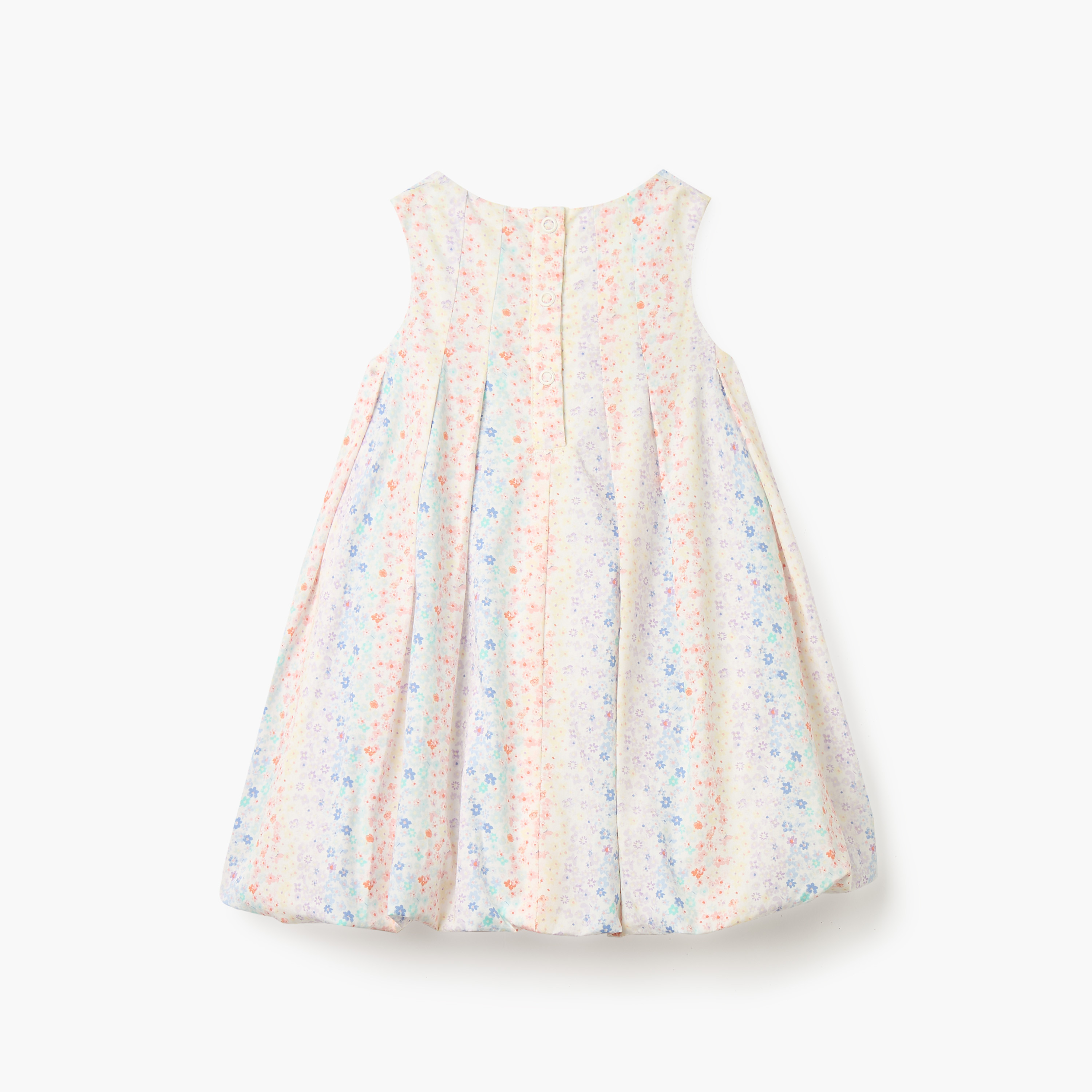 Juniors Floral Print Sleeveless A-line Dress with Pleat Detail-baby-girls-clothing-dressesandjumpsuits-image-2