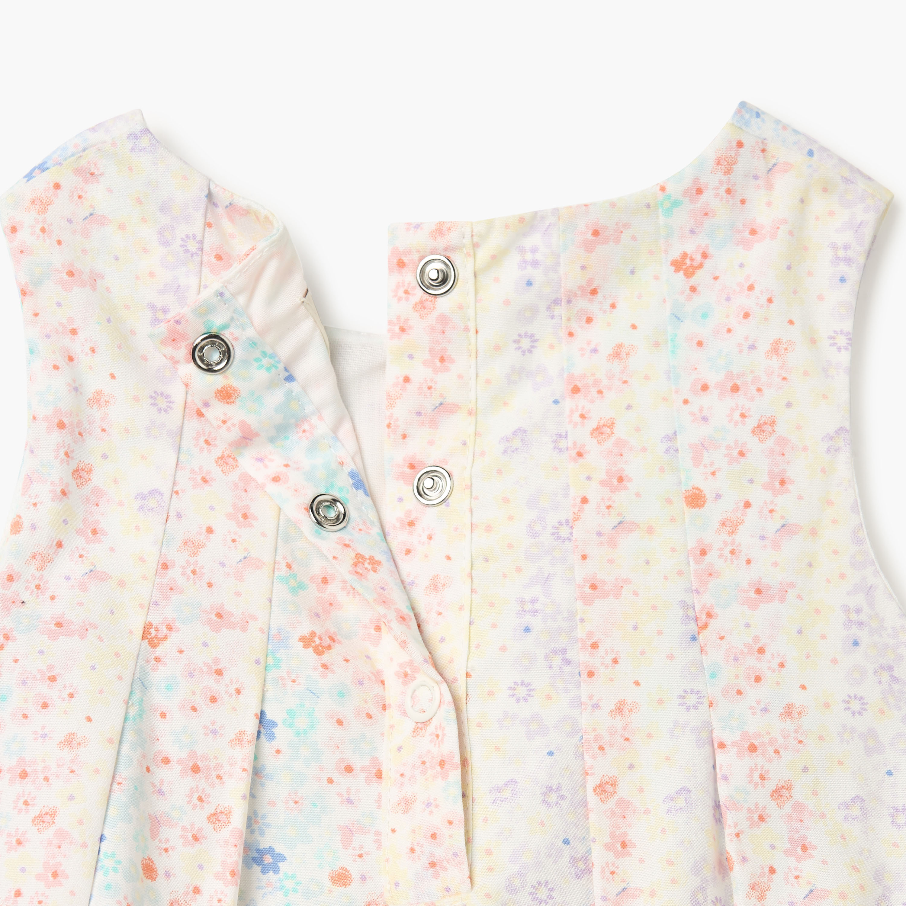 Juniors Floral Print Sleeveless A-line Dress with Pleat Detail-baby-girls-clothing-dressesandjumpsuits-image-4