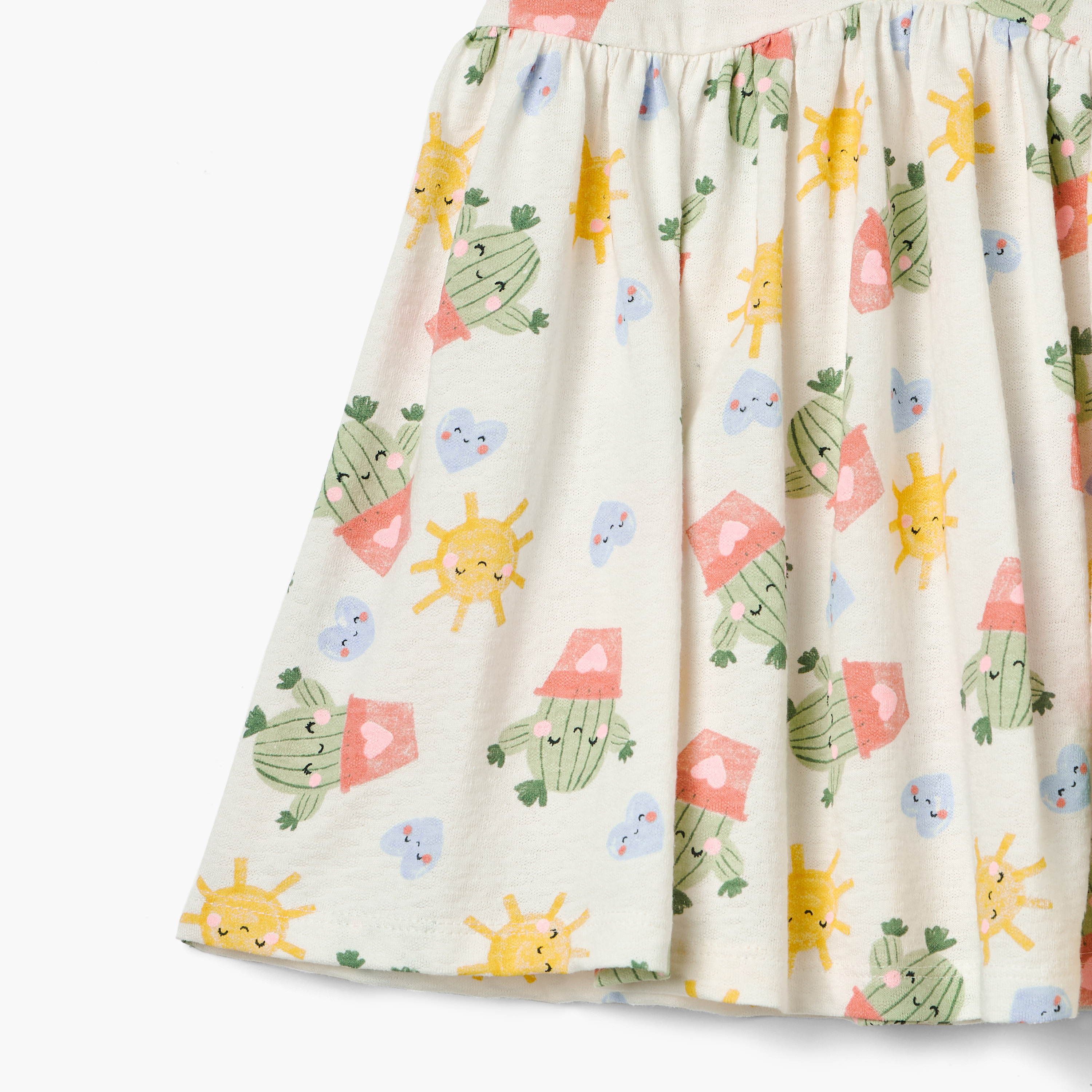 Juniors All-Over Printed Dress with Ruffle Sleeves and Round Neck-baby-girls-clothing-dressesandjumpsuits-image-4
