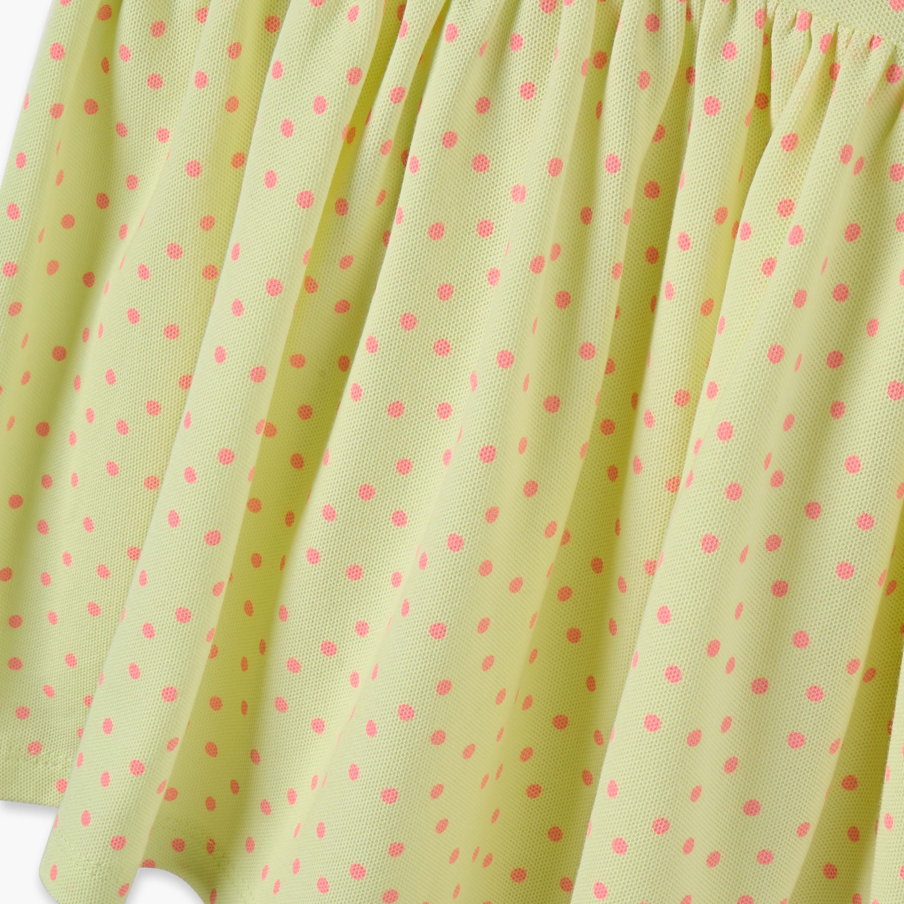 Juniors Polka Dot Print A-line Dress with Sailor Collar and Short Sleeves-baby-girls-clothing-dressesandjumpsuits-image-4