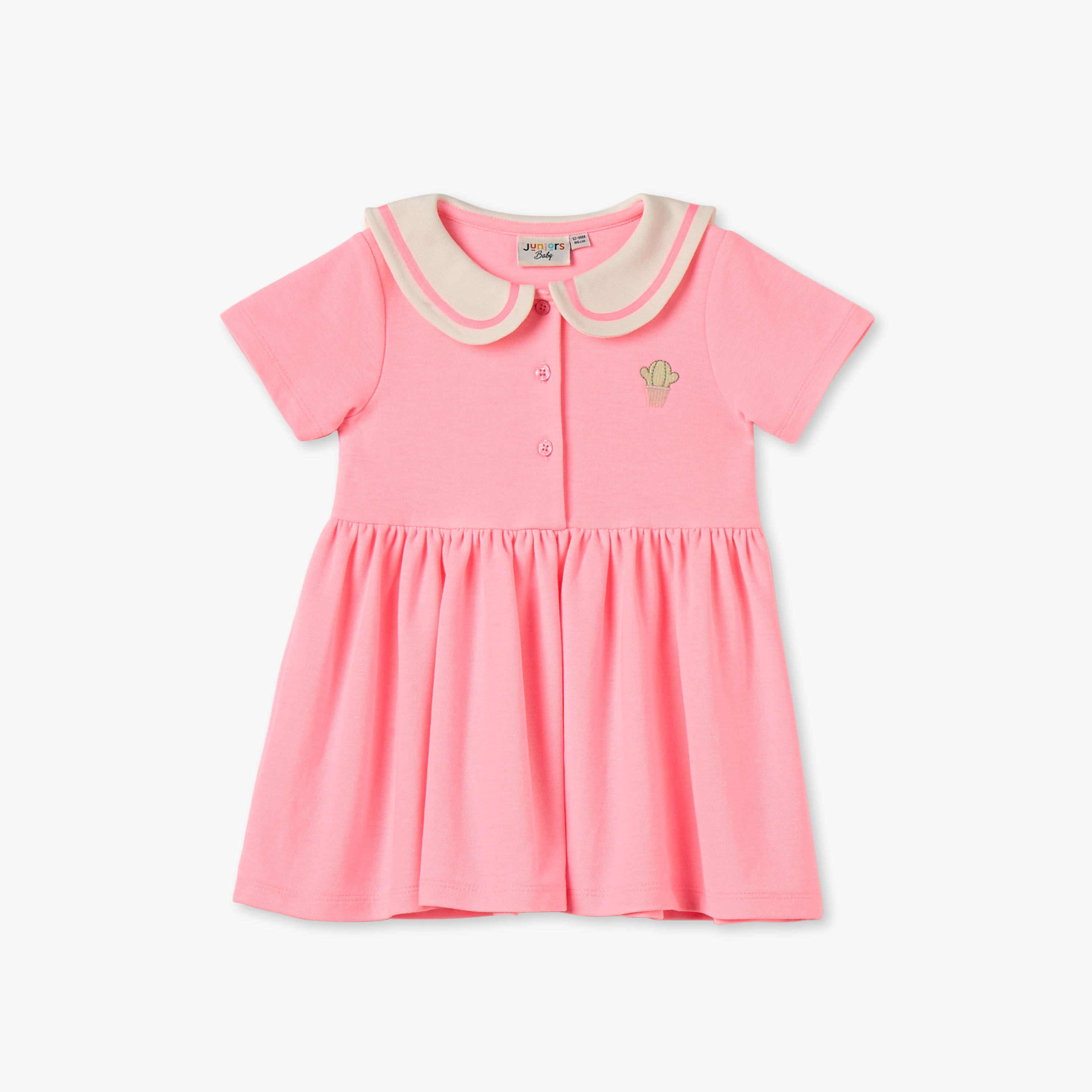 فستان إيه لاين مطرز بياقة بحار وأكمام قصيرة من جونيورز-baby-girls-clothing-dressesandjumpsuits-image-1