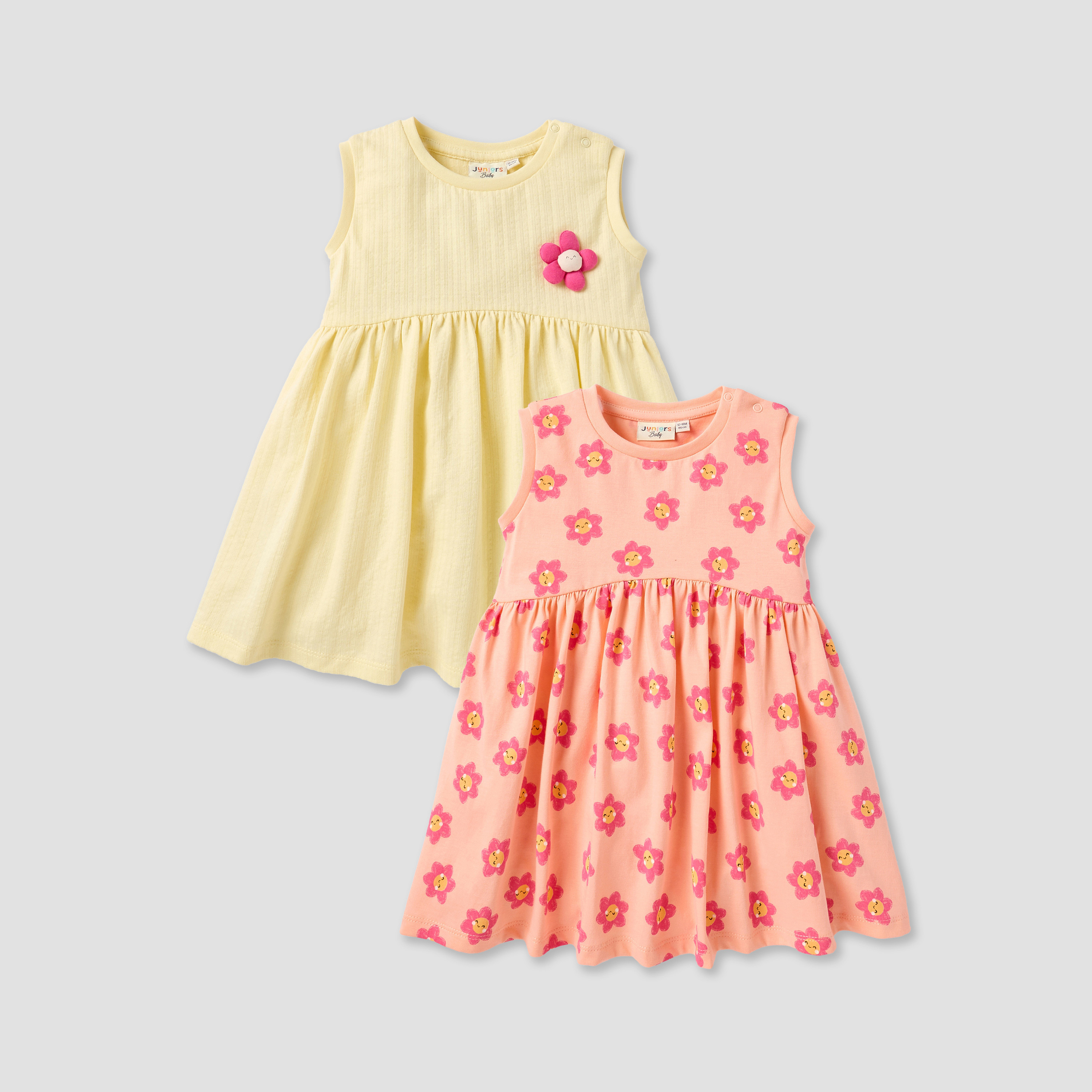 فستان بدون أكمام بطبعات زهرية بزر إغلاق من جونيورز-baby-girls-clothing-dressesandjumpsuits-image-1
