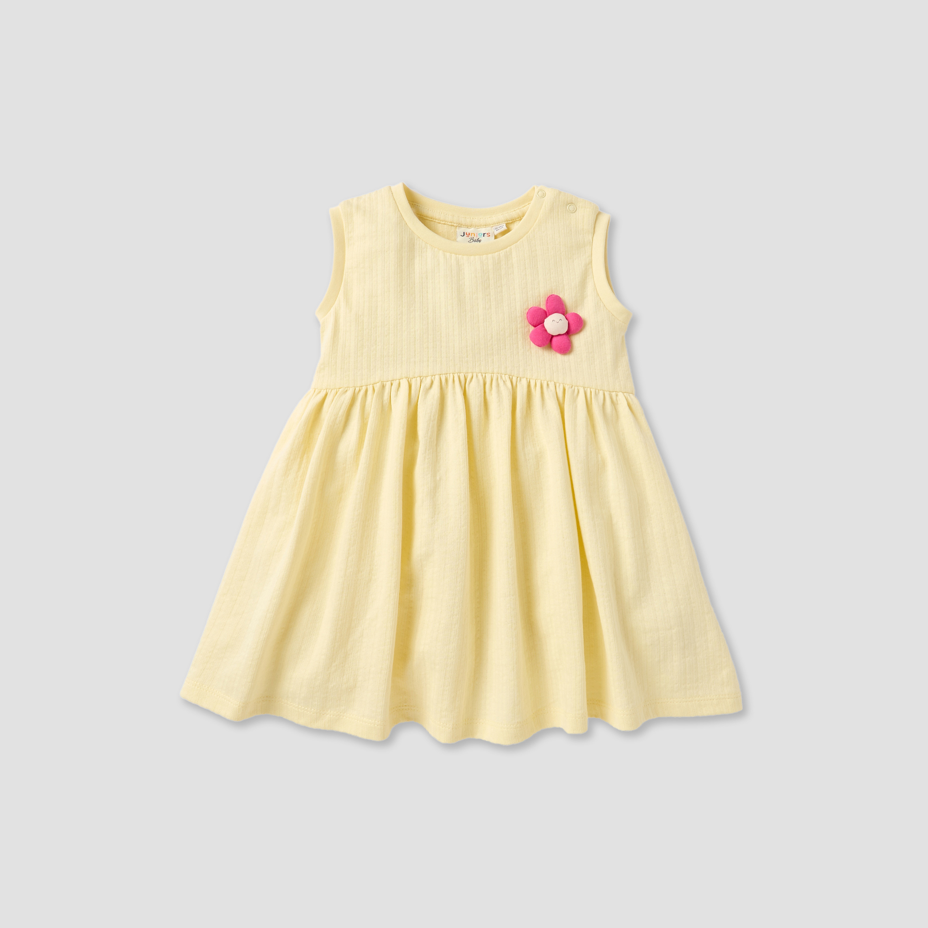 فستان بدون أكمام بطبعات زهرية بزر إغلاق من جونيورز-baby-girls-clothing-dressesandjumpsuits-image-2