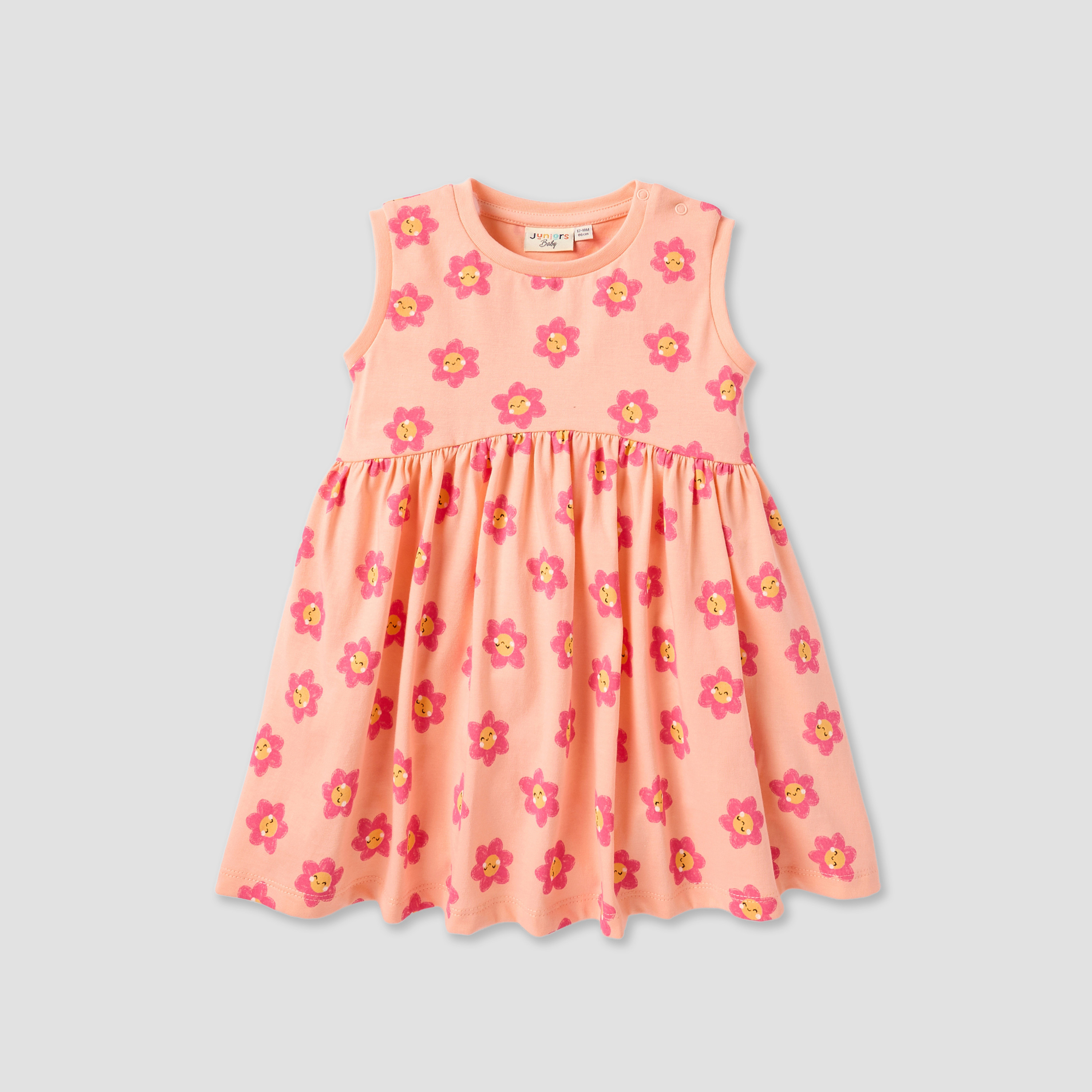 فستان بدون أكمام بطبعات زهرية بزر إغلاق من جونيورز-baby-girls-clothing-dressesandjumpsuits-image-3