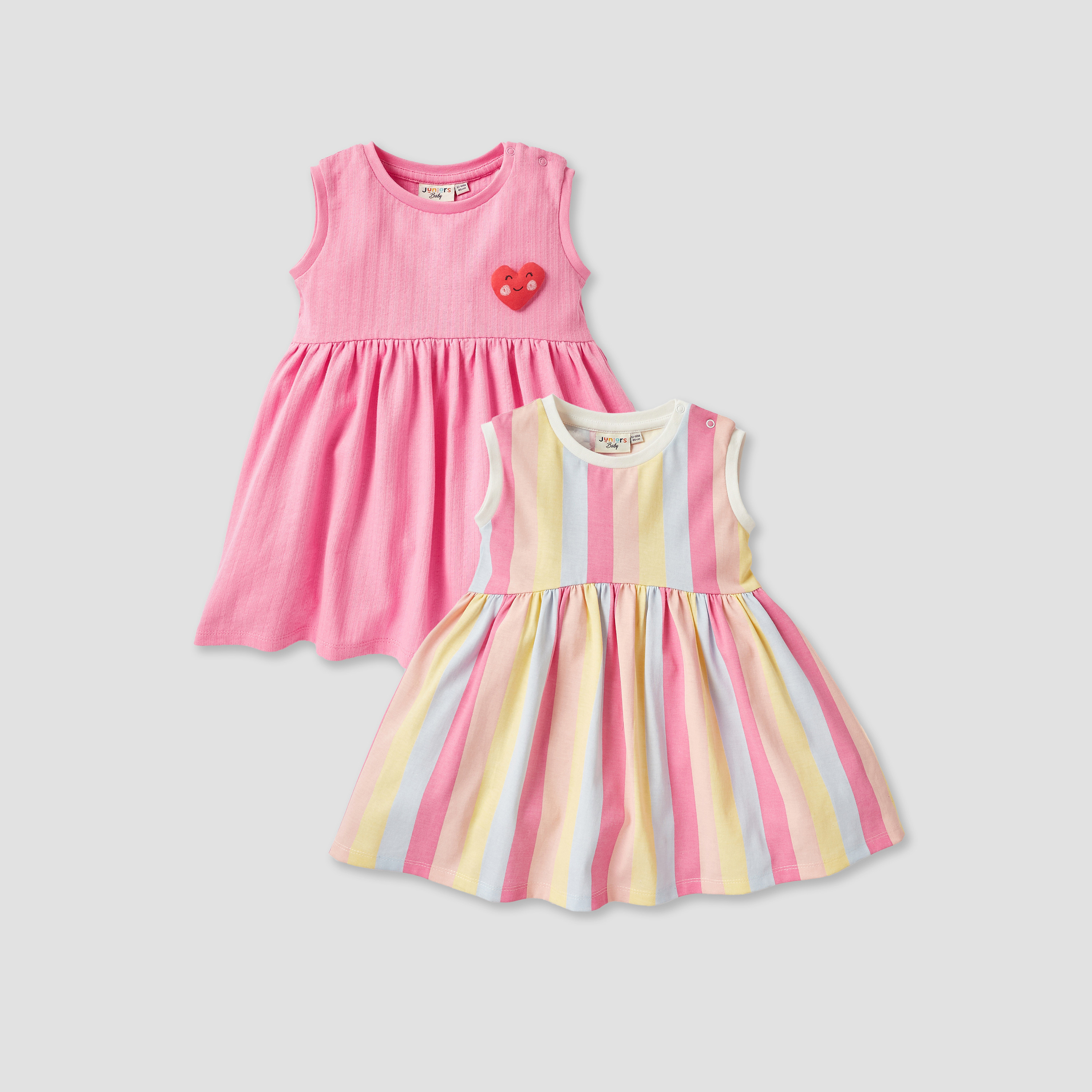 فساتين متنوعة دون أكمام بأزرار إغلاق كبّاسة من جونيورز - طقم من قطعتين-baby-girls-clothing-dressesandjumpsuits-image-1